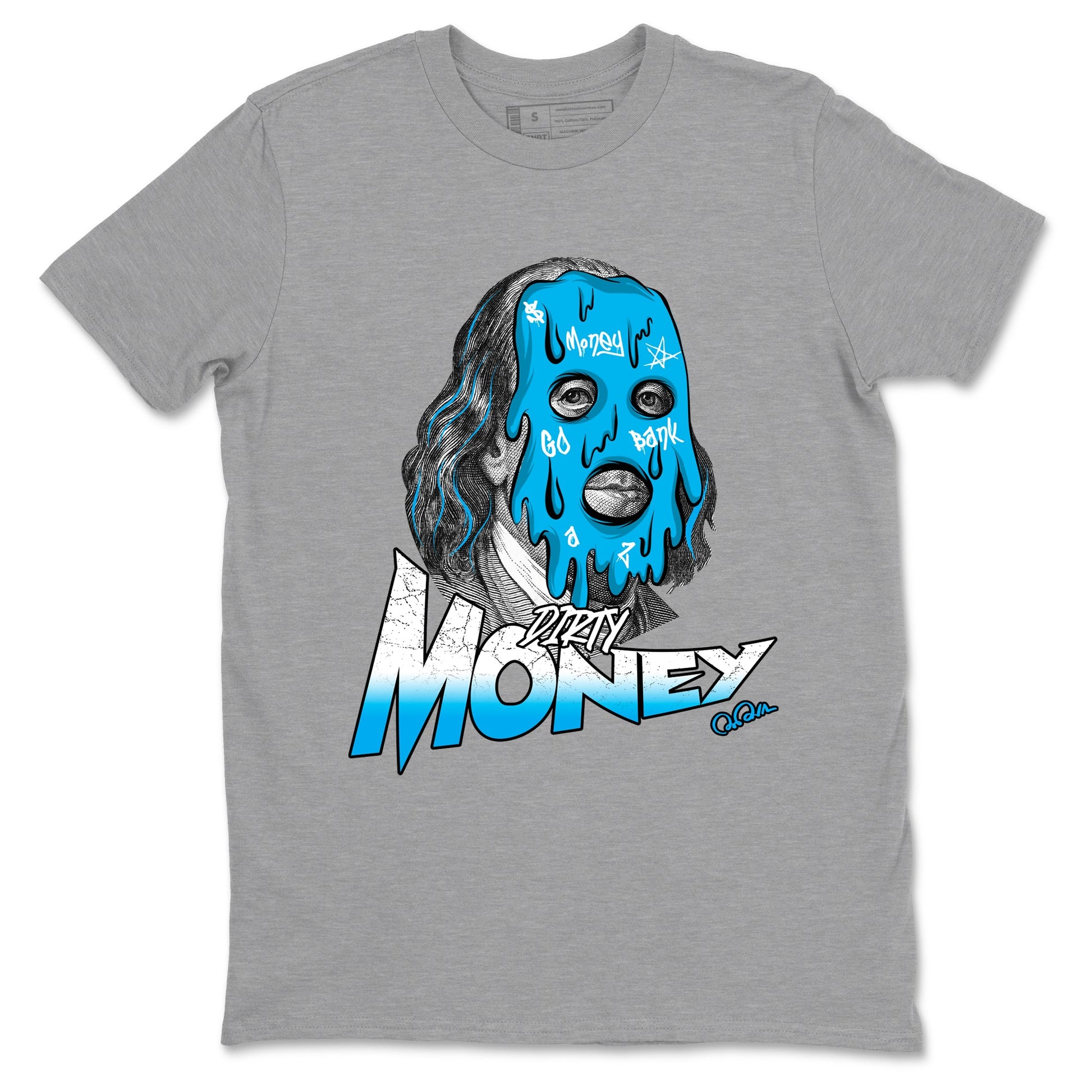 1s High OG UNC Reimagined shirts to match jordans Dirty Money graphic tees Air Jordan 1 UNC Reimagined match shoes to clothes SNRT Sneaker Tees unisex cotton Heather Grey 2 shirts