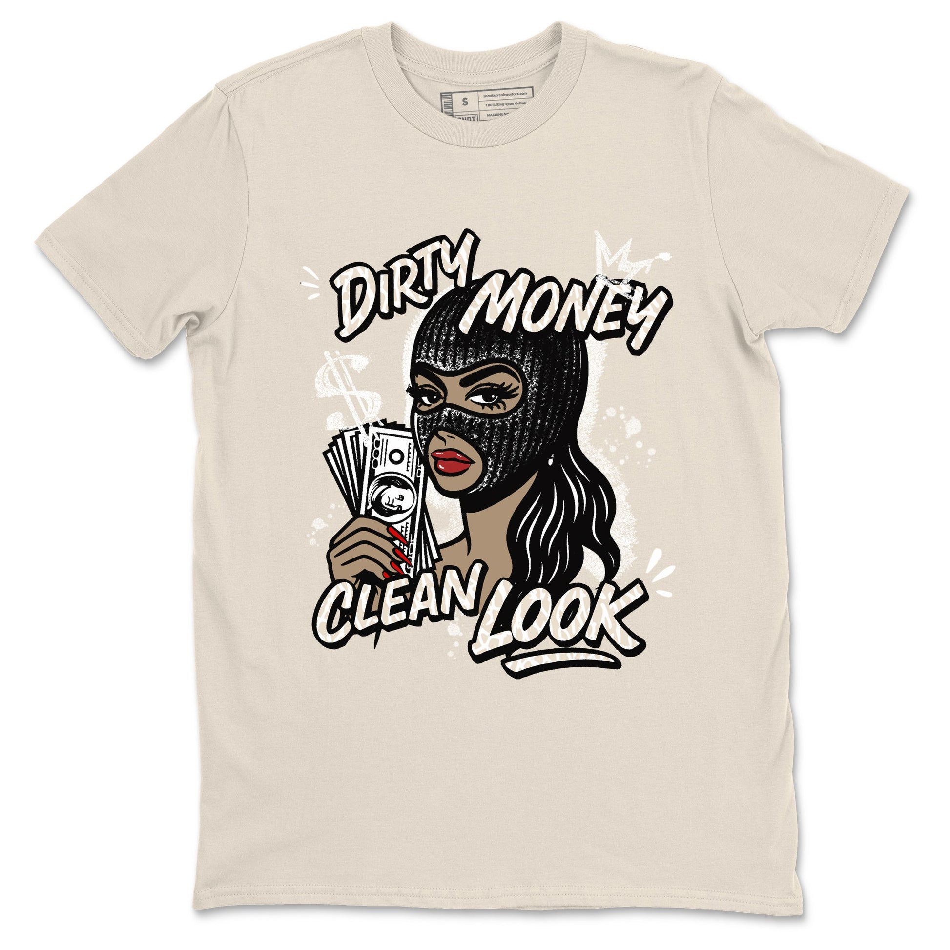 Dirty Money Clean Look sneaker match t-shirt styled to complete your fit with the Air Jordan 3 Pure Money sneakers, shown in Natural 2.