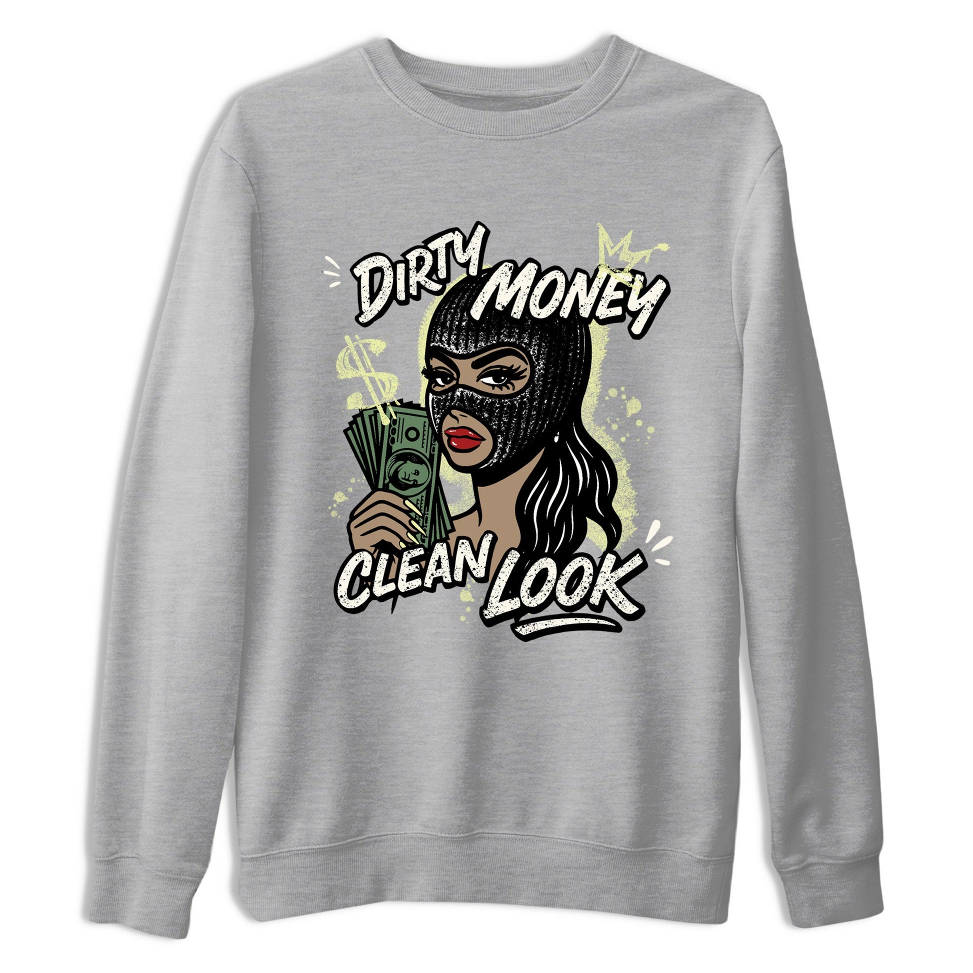 Sneaker match tees – Sneaker Tees To Match Air Jordan 5 Luminous Green Shoes – Dirty Money Clean Look Tee Heather Grey 2