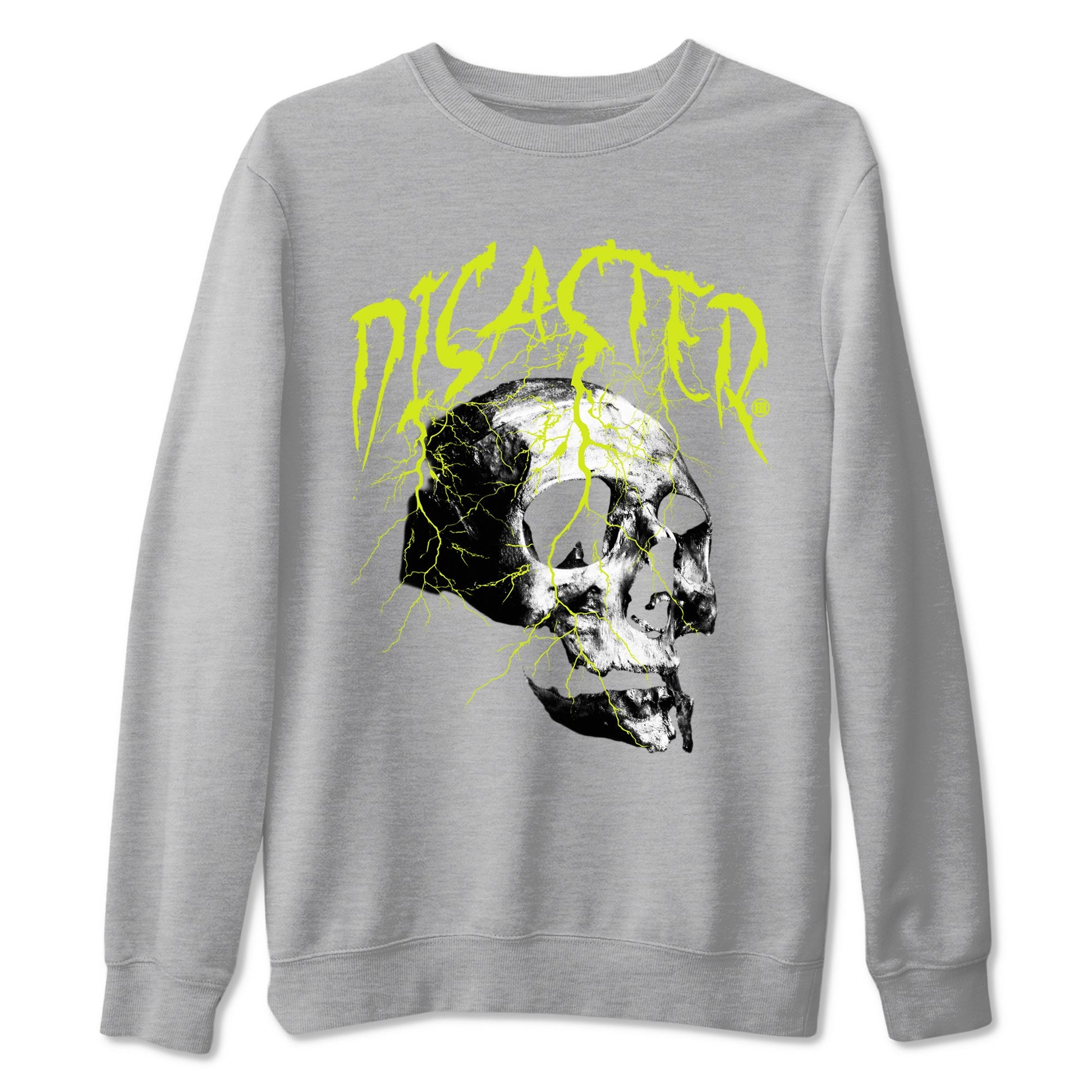 Foams One Black Volt shirts to match jordans Disaster Skull sneaker match tees Air Foamposite One Black and Volt match shoes to clothes SNRT Sneaker Tees unisex cotton Heather Grey 2 shirts