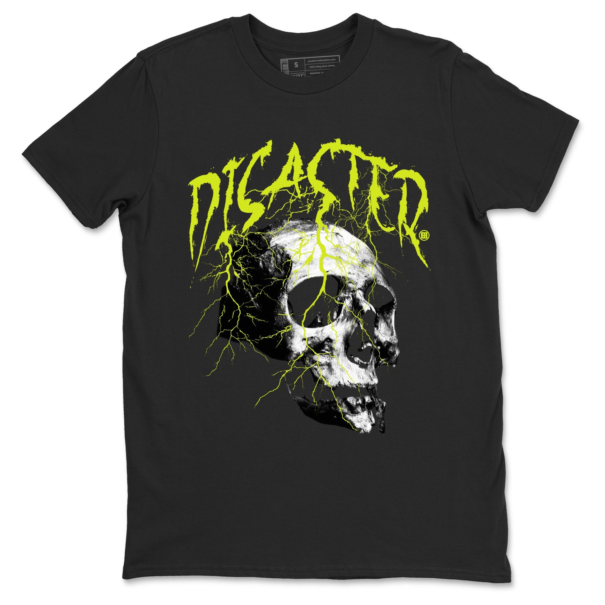Foams One Black Volt shirts to match jordans Disaster Skull sneaker match tees Air Foamposite One Black and Volt match shoes to clothes SNRT Sneaker Tees unisex cotton Black 2 shirts
