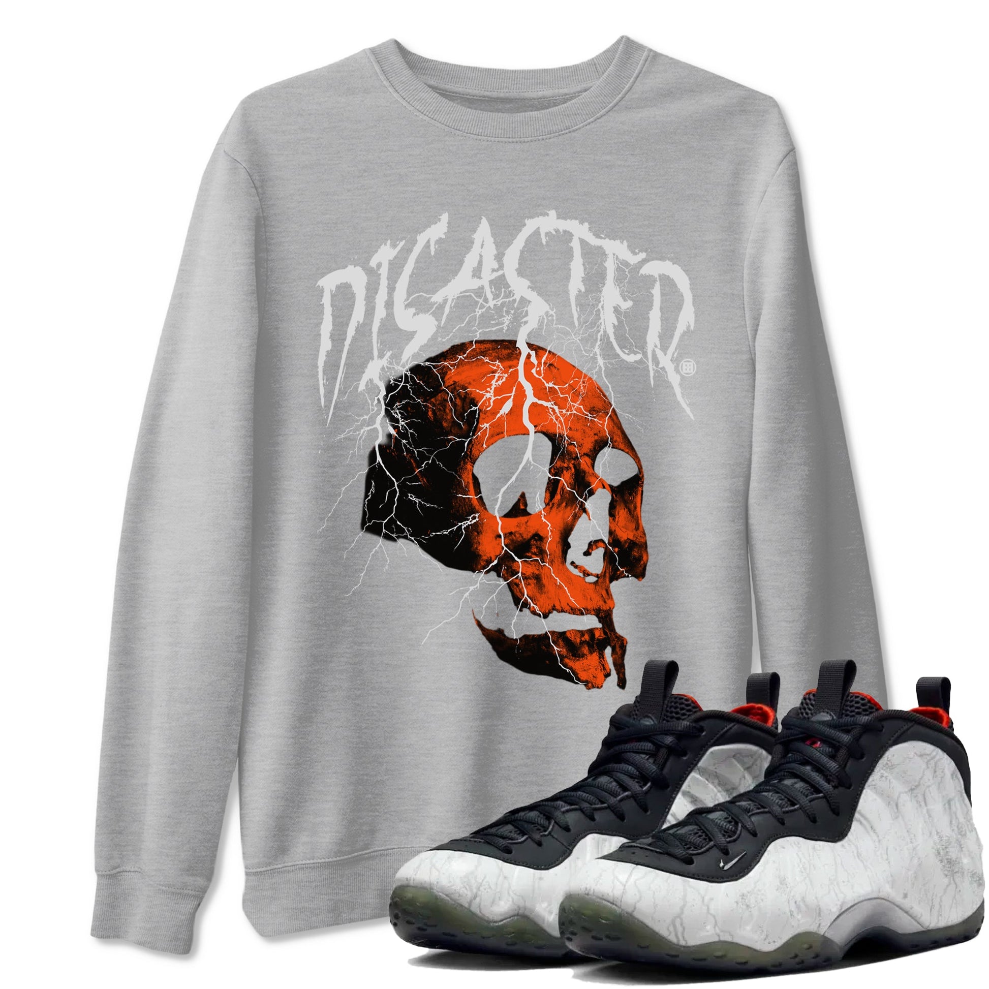 Foams One Jin shirts to match jordans Disater Skull sneaker match tees Air Foamposite One Jin match shoes to clothes SNRT Sneaker Tees unisex cotton Heather Grey 1 shirts