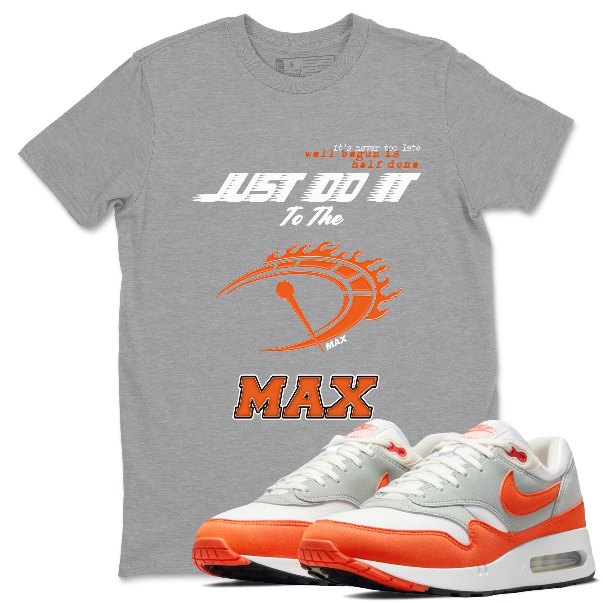 Air Max 1 OG '86 'Summit White and Cosmic Clay shirts to match jordans Do It To The Max sneaker match tees Air Max 1 Cosmic Clay match shoes to clothes SNRT Sneaker Tees unisex cotton Heather Grey 1 shirts