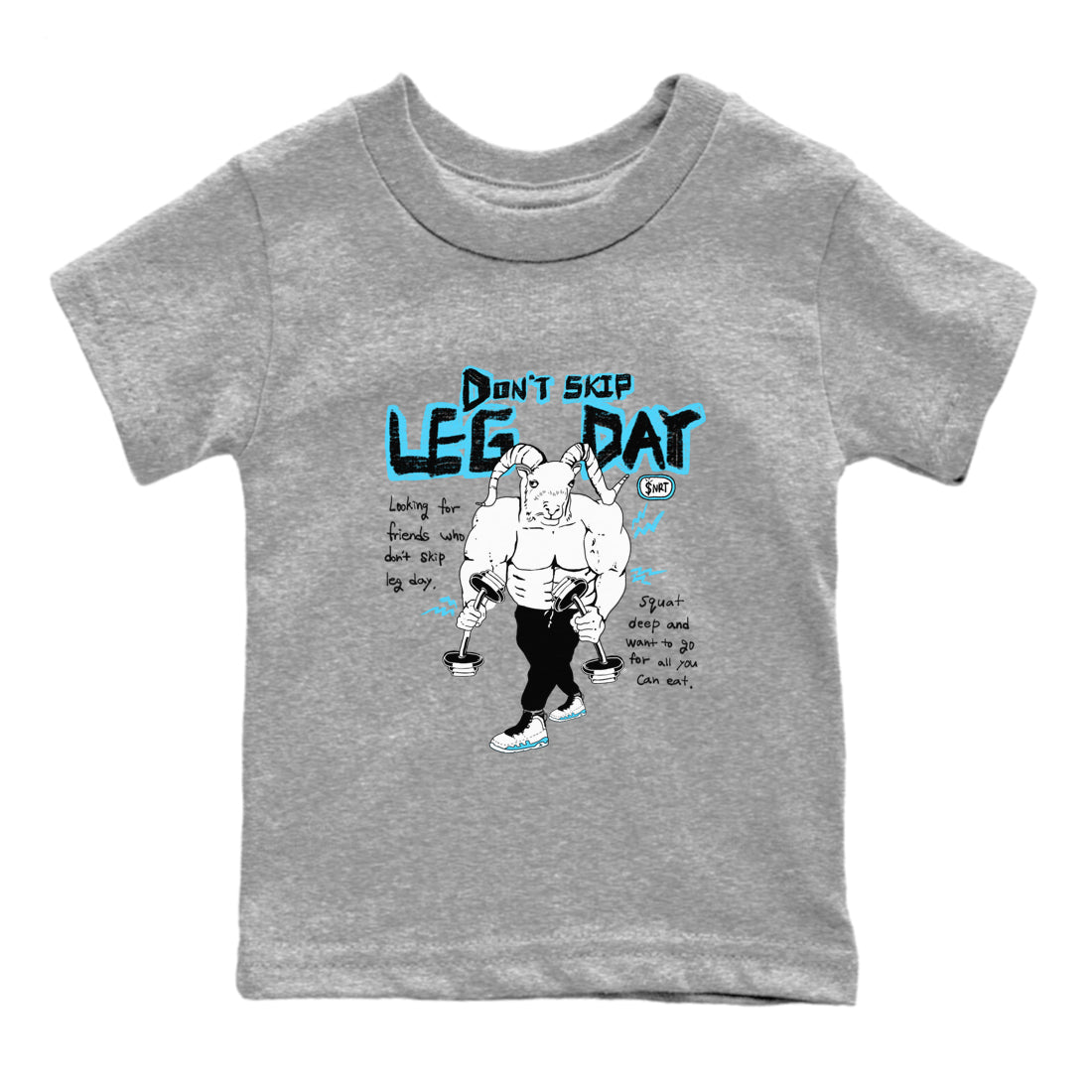 9s Powder Blue shirt to match jordans Don't Skip Leg Day sneaker tees Air Jordan 9 Powder Blue SNRT sneaker release tees baby toddler Heather Grey 2 cotton Shirt