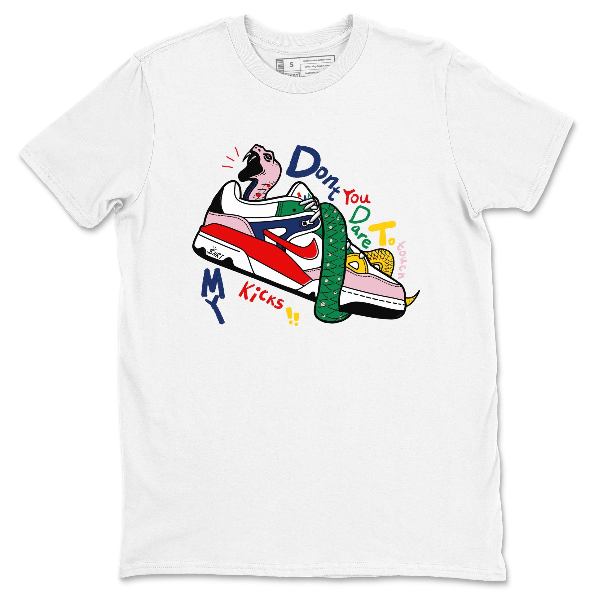 AF 3 Nigo shirtsto match jordans Don't Touch My Kicks sneaker match tees Air Force 3 Low x Nigo Blue Void and Tour Yellow match shoes to clothes SNRT Sneaker Tees unisex cotton White 2 shirts