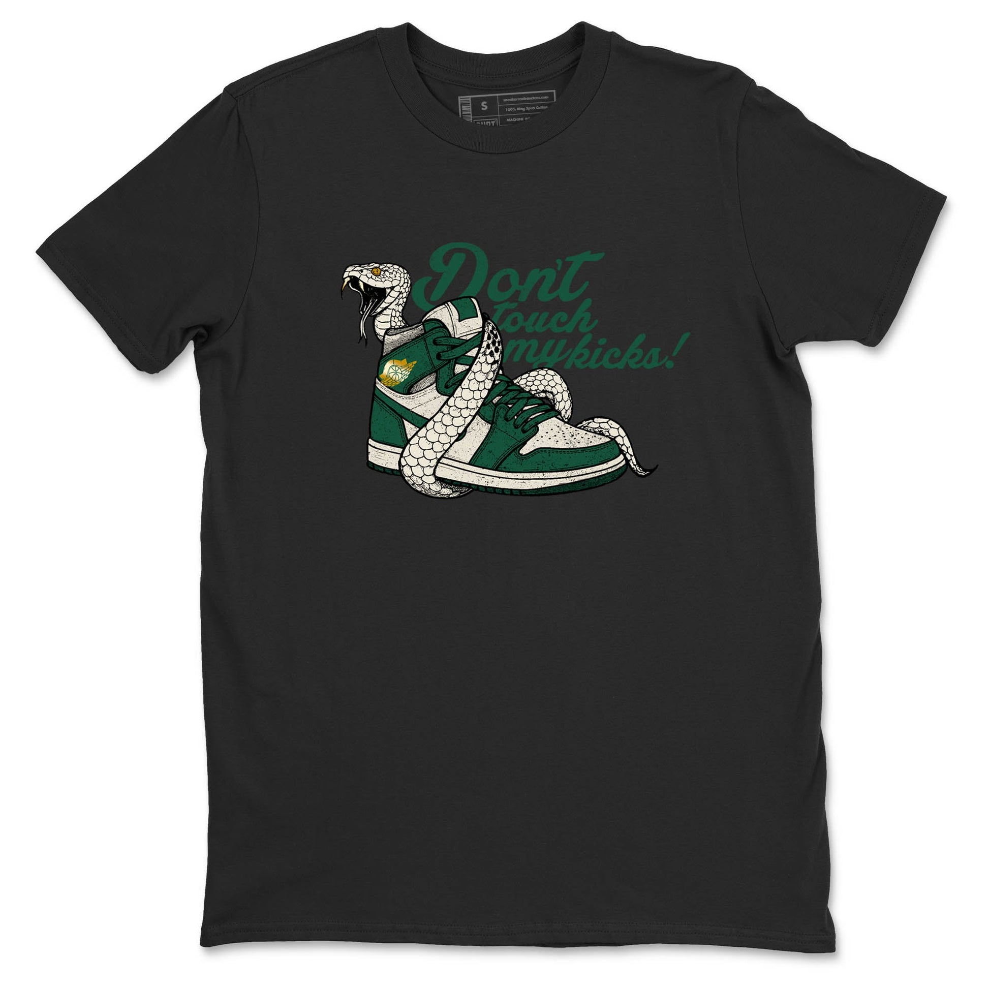 Sneaker Threads – Sneaker Tees To Match Air Jordan 1 Pro Green – Don't Touch My Kicks Graphic Tee Black 2. Perfect for Jordan releases 2025 colorways.