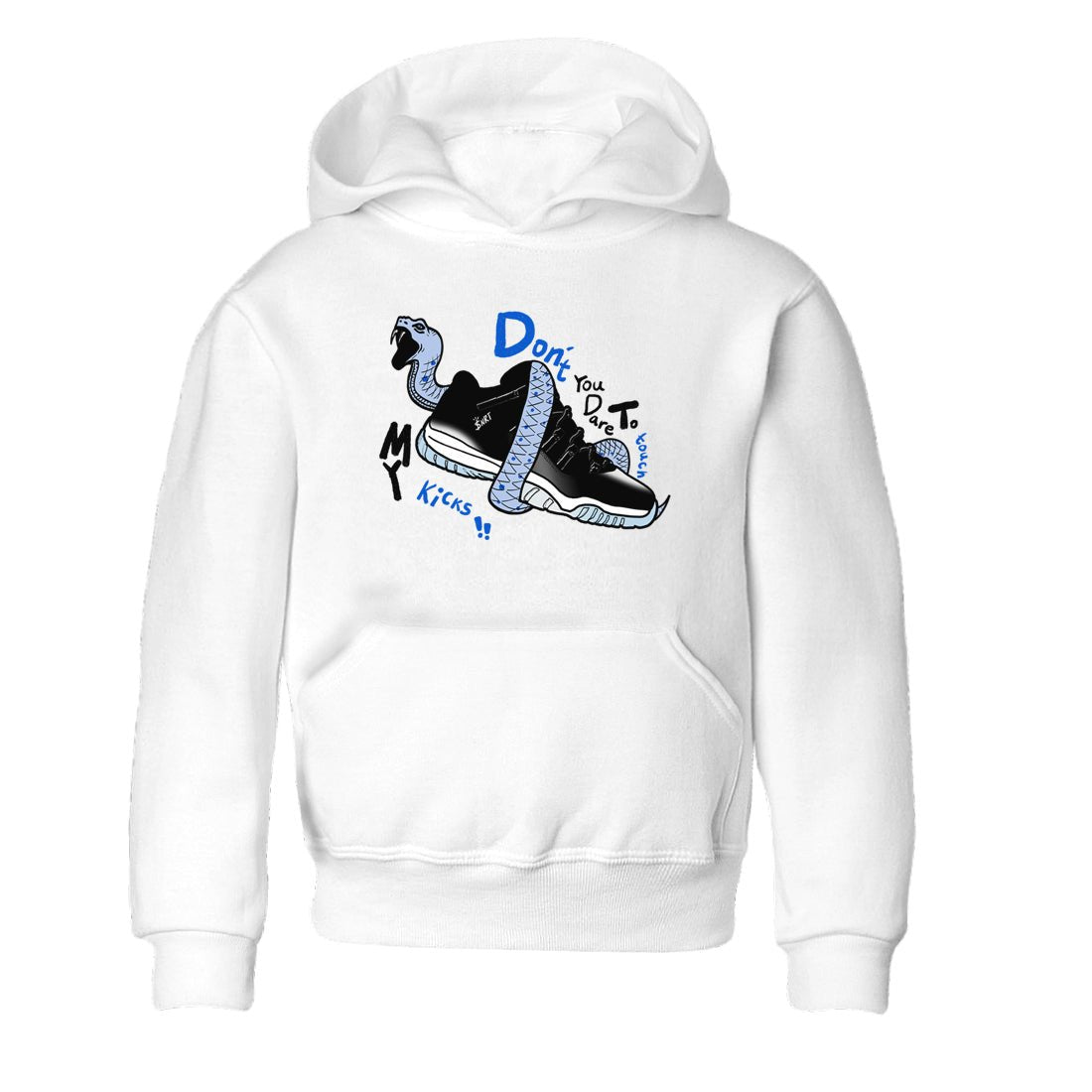 AJ11 Black and Varsity Royal shirt to match jordans Don't Touch My Kicks sneaker tees Air Jordan 11 Black/Varsity Royal SNRT sneaker release tees baby toddler White 2 cotton Shirt