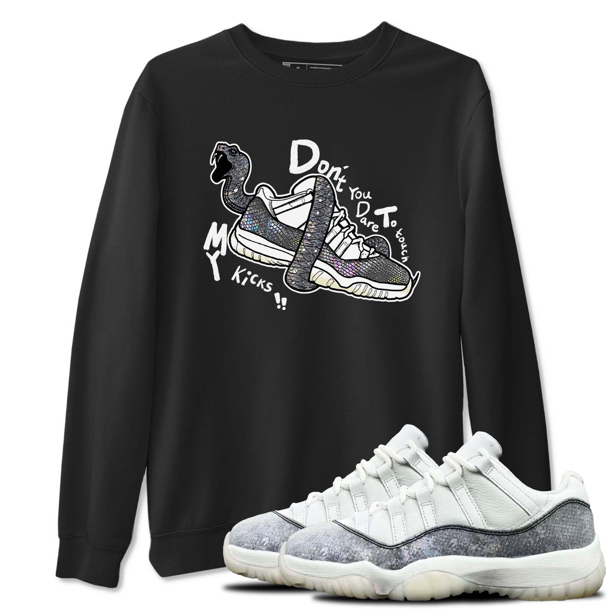 11s Year Of The Snake shirts to match jordans Don't Touch My Kicks shirts to match jordans Air Jordan 11 Retro Low Year Of The Snake match shoes to clothes SNRT Sneaker Tees unisex cotton Black 1 shirts