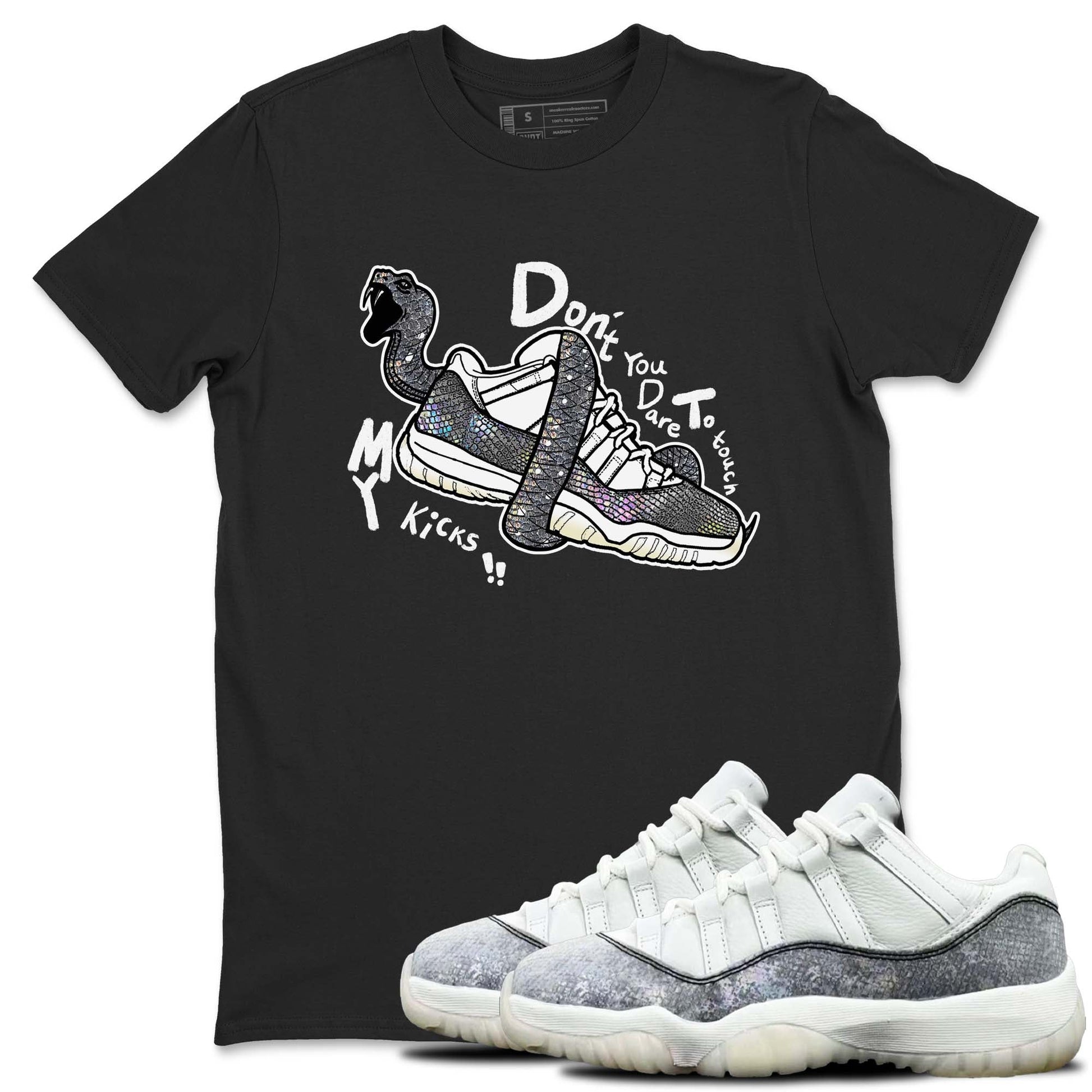 11s Year Of The Snake shirts to match jordans Don't Touch My Kicks shirts to match jordans Air Jordan 11 Retro Low Year Of The Snake match shoes to clothes SNRT Sneaker Tees unisex cotton Black 1 shirts