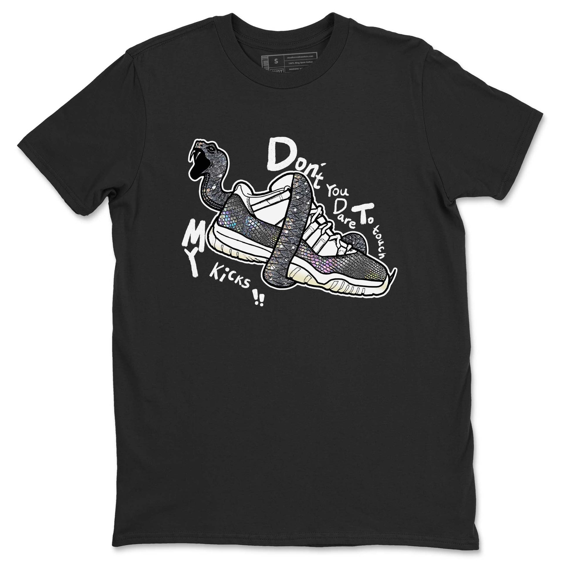 11s Year Of The Snake shirts to match jordans Don't Touch My Kicks shirts to match jordans Air Jordan 11 Retro Low Year Of The Snake match shoes to clothes SNRT Sneaker Tees unisex cotton Black 2 shirts