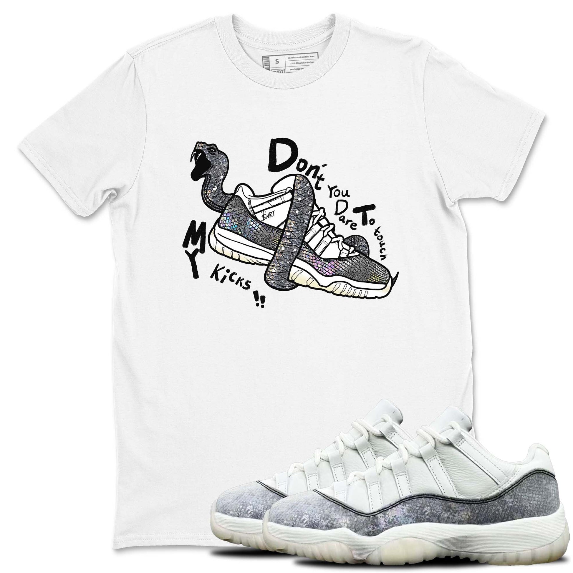 11s Year Of The Snake shirts to match jordans Don't Touch My Kicks shirts to match jordans Air Jordan 11 Retro Low Year Of The Snake match shoes to clothes SNRT Sneaker Tees unisex cotton White 1 shirts