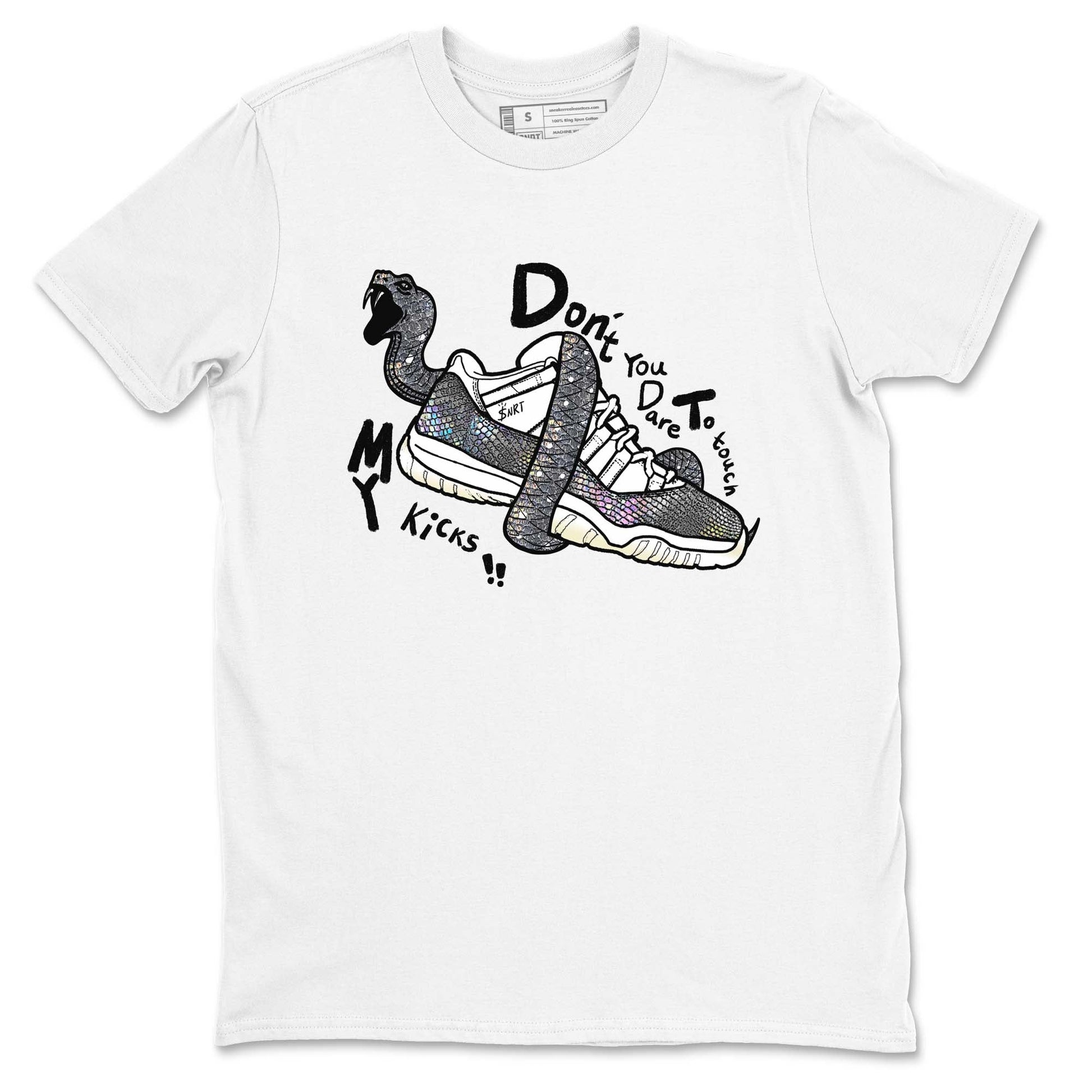 11s Year Of The Snake shirts to match jordans Don't Touch My Kicks shirts to match jordans Air Jordan 11 Retro Low Year Of The Snake match shoes to clothes SNRT Sneaker Tees unisex cotton White 2 shirts