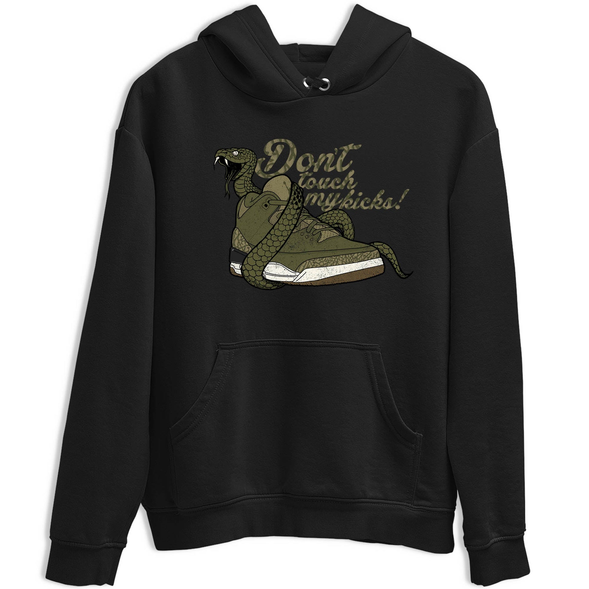Sneaker Threads – Sneaker Tees To Match Air Jordan 3 Medium Olive – Don't Touch My Kicks Graphic Tee Black 2. Perfect for Jordan releases 2025 colorways.