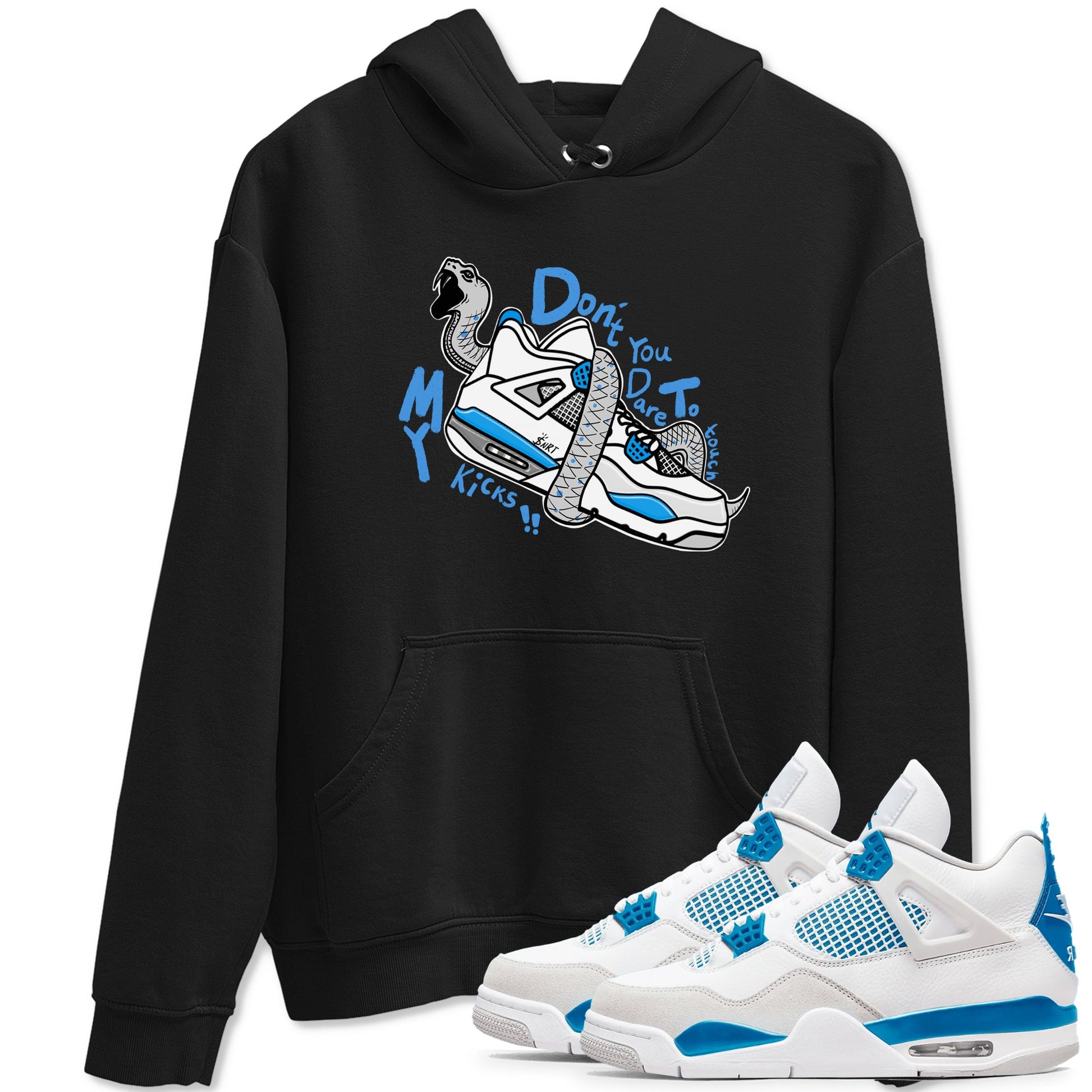 Air Jordan 4 Retro Military Blue shirt to match jordans Don't Touch My Kicks sneaker tees AJ4 Military Blue SNRT Sneaker Release Tees unisex cotton Black 1 crew neck shirt