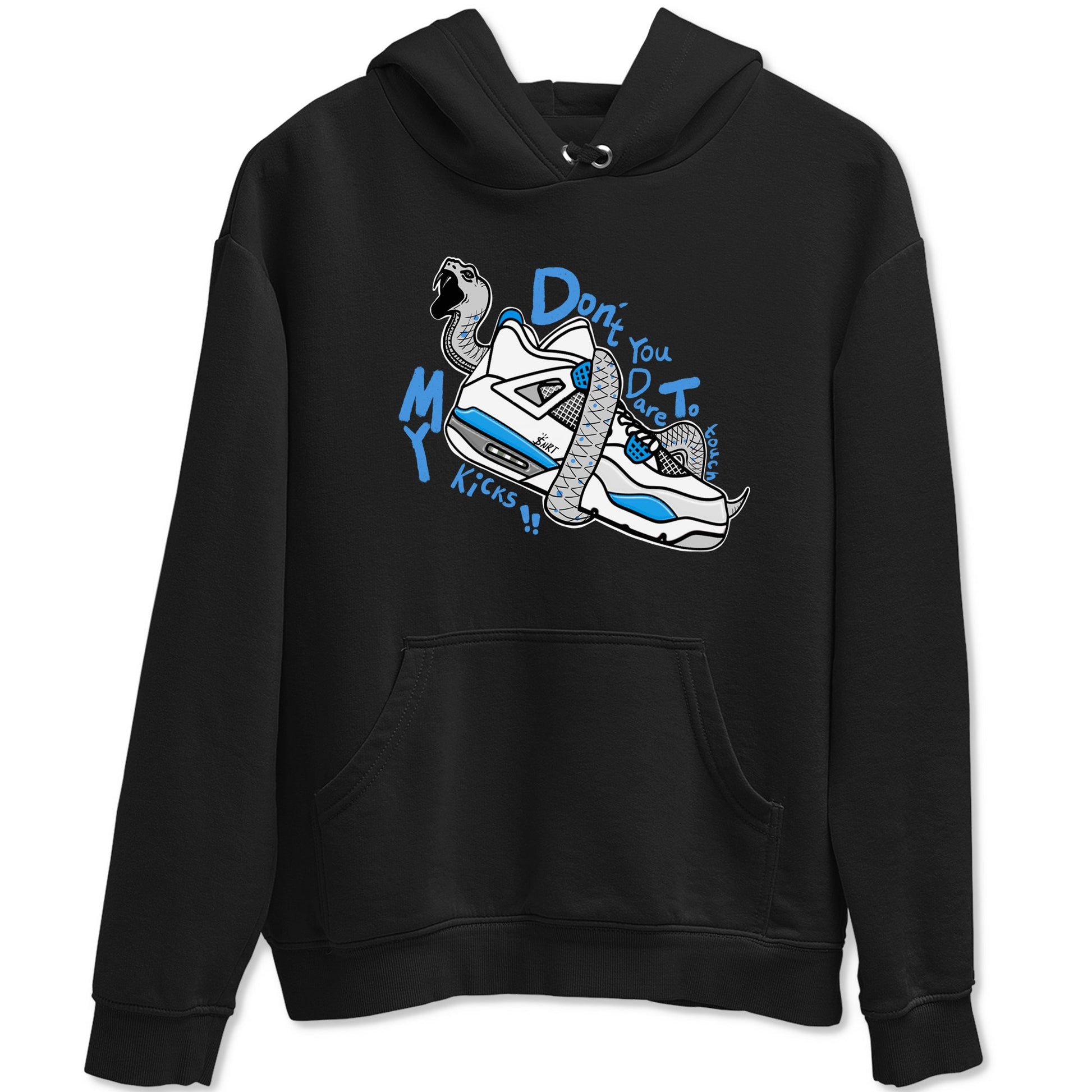Air Jordan 4 Retro Military Blue shirt to match jordans Don't Touch My Kicks sneaker tees AJ4 Military Blue SNRT Sneaker Release Tees unisex cotton Black 2 crew neck shirt