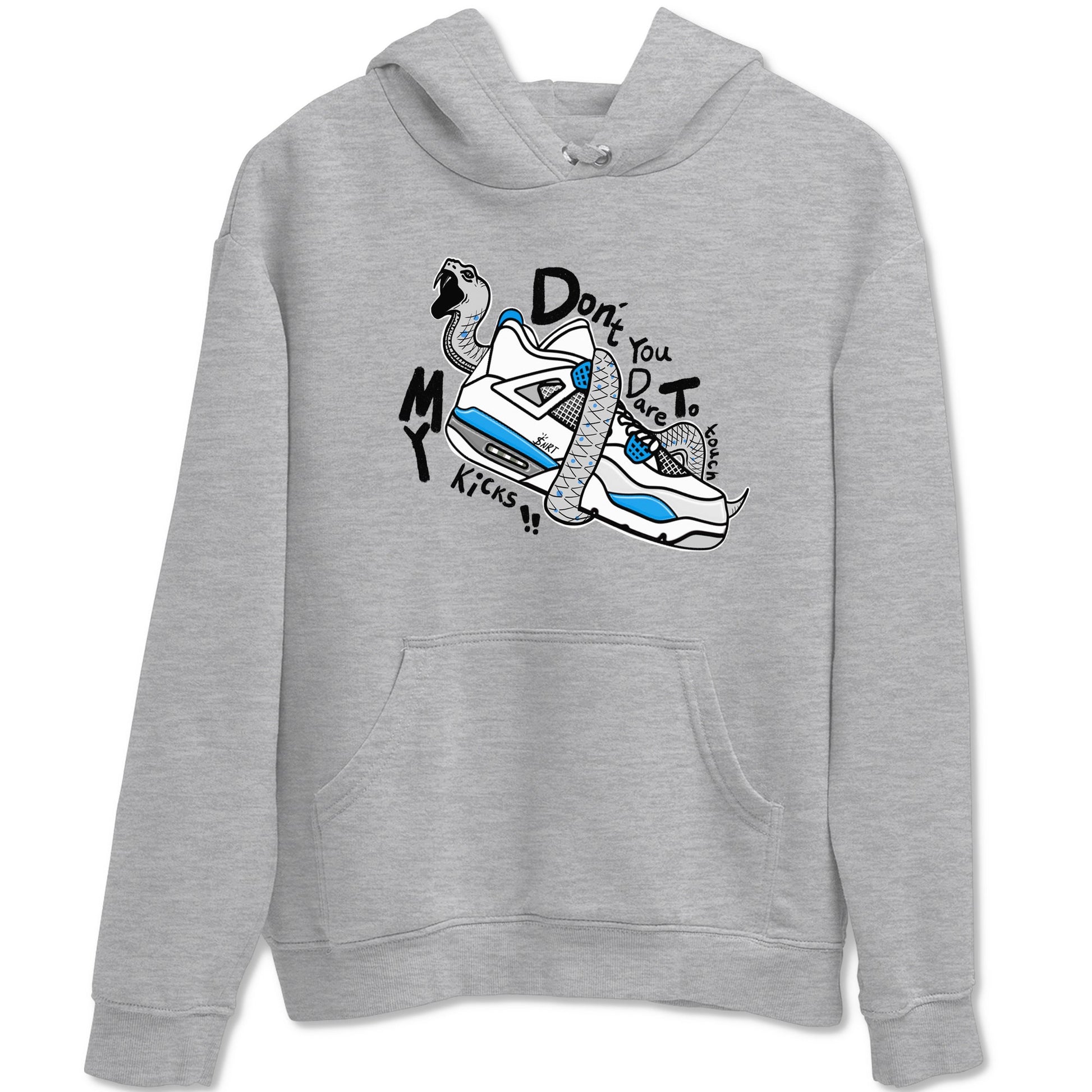 Air Jordan 4 Retro Military Blue shirt to match jordans Don't Touch My Kicks sneaker tees AJ4 Military Blue SNRT Sneaker Release Tees unisex cotton Heather Grey 2 crew neck shirt
