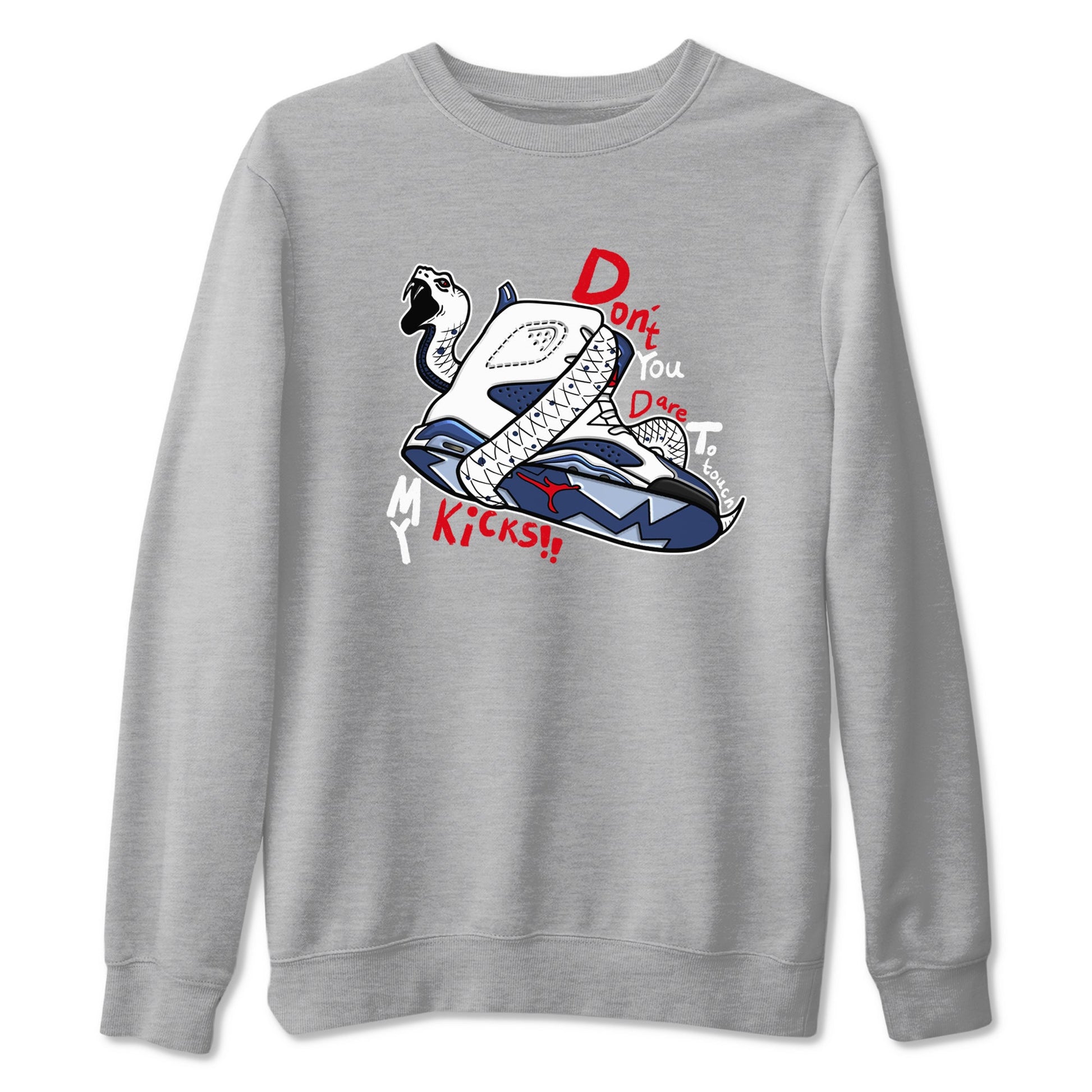 6s White And Midnight Navy shirts to match jordans Don't Touch My Kicks sneaker match tees Air Jordan 6 White And Midnight Navy SNRT Sneaker Tees streetwear brand Heather Grey 2 unisex cotton tee