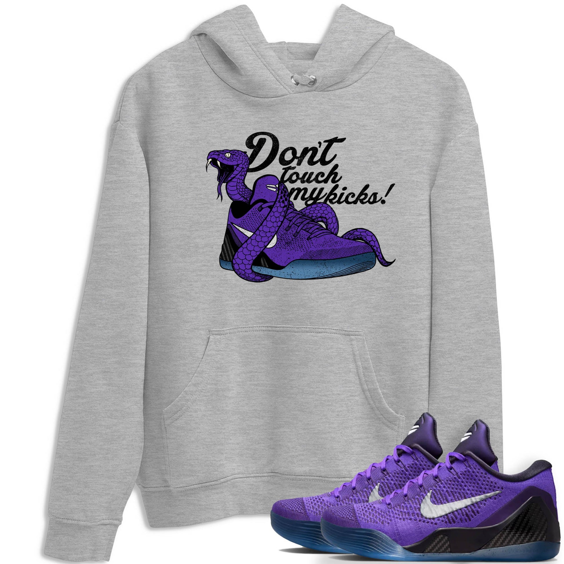 Sneaker Threads – Sneaker Tees To Match Nike KB 9 Hyper Grape – Don't Touch My Kicks Graphic Tee Heather Grey 1. Perfect for Jordan releases 2025 colorways. Perfect for purple basketball sneaker releases and legacy-inspired colorways for 2025 hoopers.