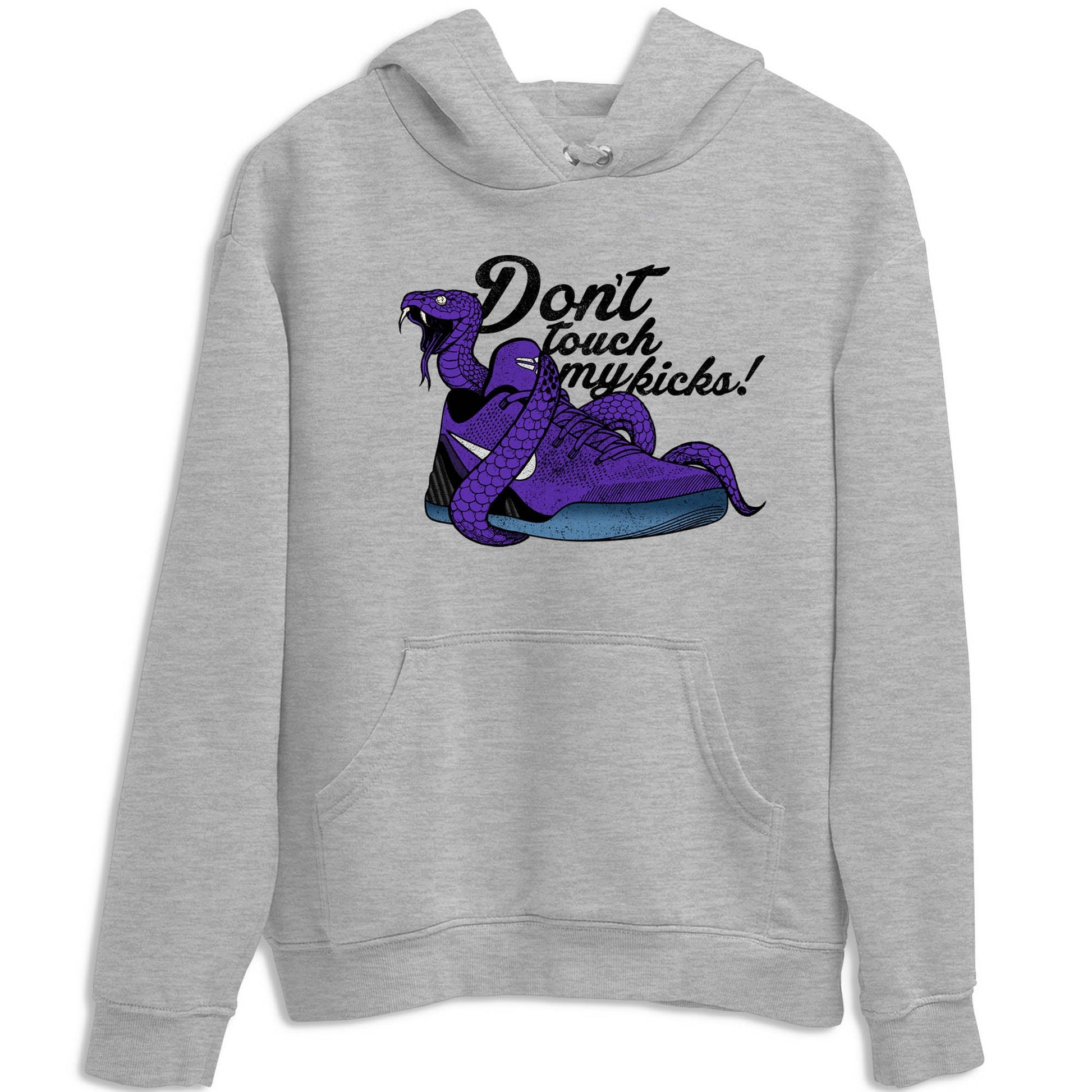 Sneaker Threads – Sneaker Tees To Match Nike KB 9 Hyper Grape – Don't Touch My Kicks Graphic Tee Heather Grey 2. Perfect for Jordan releases 2025 colorways. Perfect for purple basketball sneaker releases and legacy-inspired colorways for 2025 hoopers.