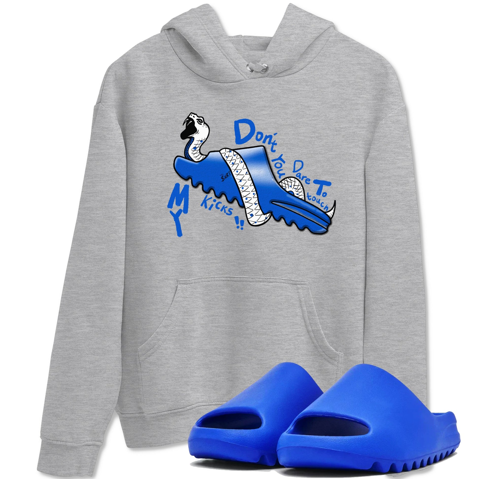 Yeezy Slide Azure shirts to match jordans Don't Touch My Kicks sneaker match tees Yeezy Slide Azure SNRT Sneaker Tees streetwear brand Heather Grey 1 unisex cotton tee