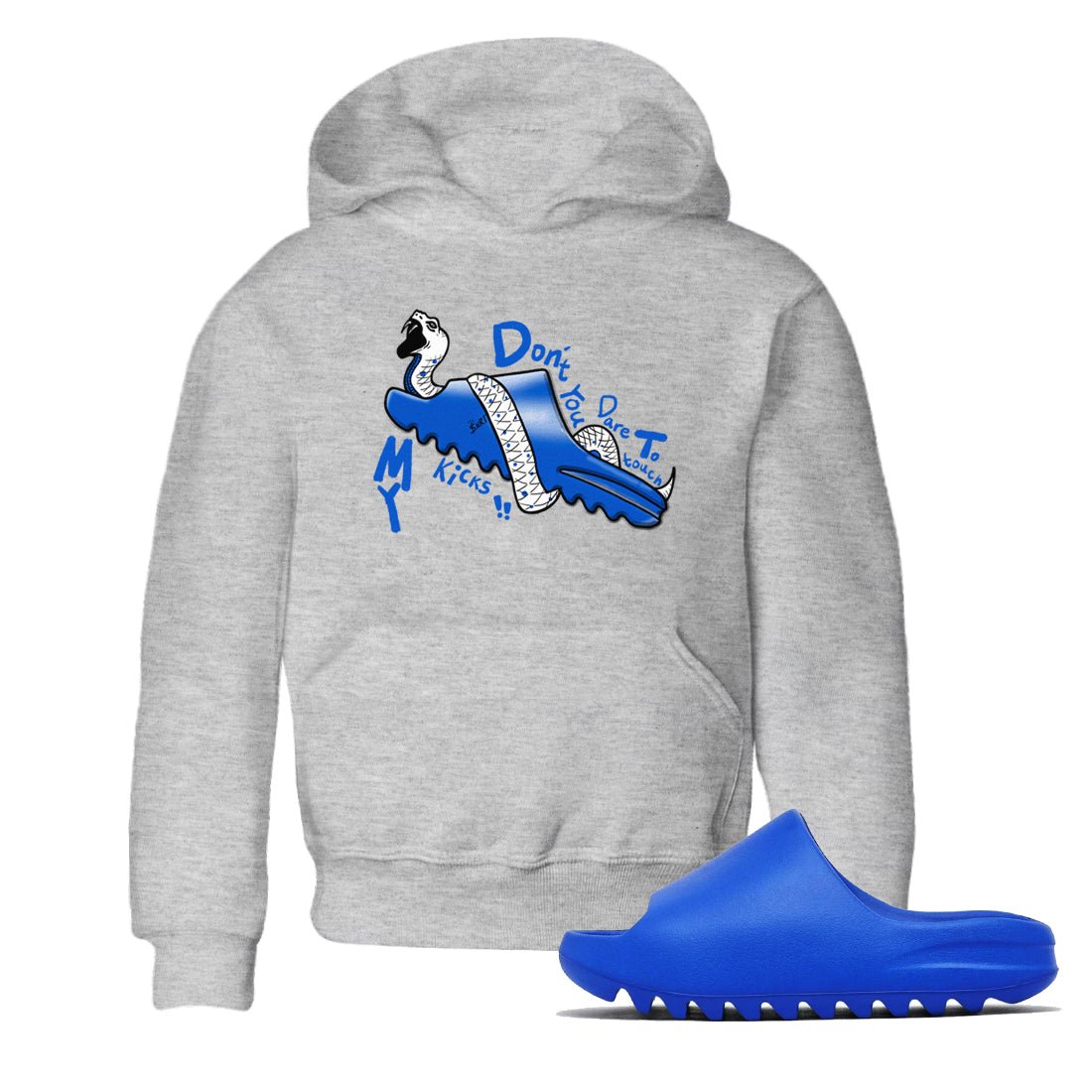 Yeezy Slide Azure shirts to match jordans Don't Touch My Kicks sneaker match tees Yeezy Slide Azure SNRT Sneaker Tees streetwear brand Baby and Youth Heather Grey 1 cotton tee