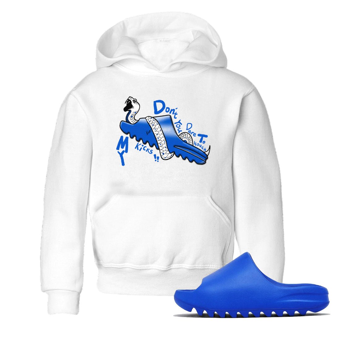 Yeezy Slide Azure shirts to match jordans Don't Touch My Kicks sneaker match tees Yeezy Slide Azure SNRT Sneaker Tees streetwear brand Baby and Youth White 1 cotton tee