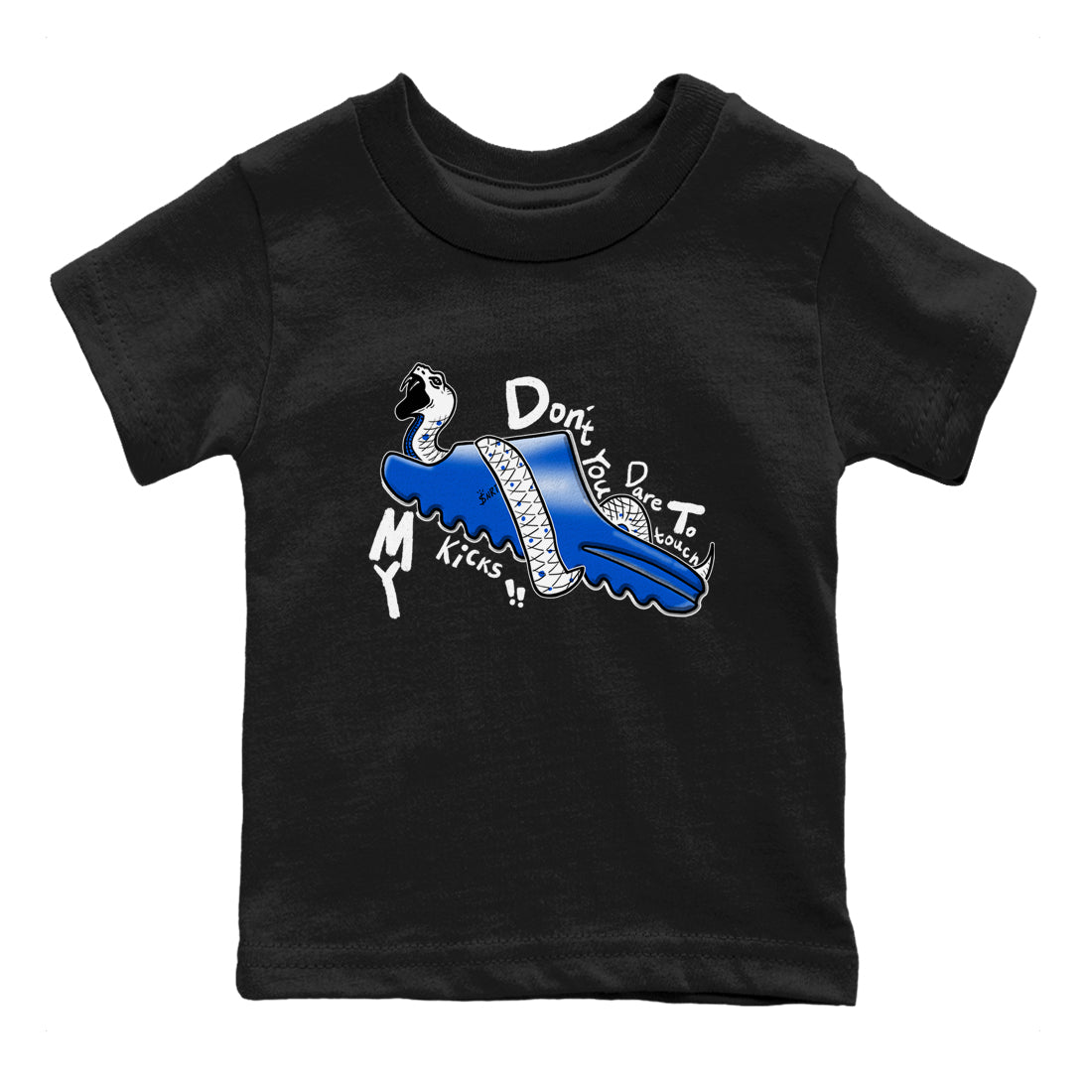 Yeezy Slide Azure shirts to match jordans Don't Touch My Kicks sneaker match tees Yeezy Slide Azure SNRT Sneaker Tees streetwear brand Baby and Youth Black 2 cotton tee