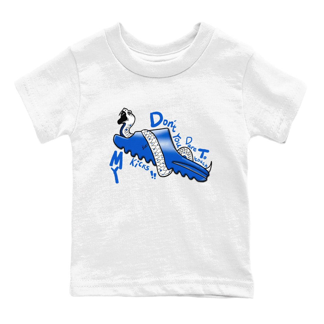 Yeezy Slide Azure shirts to match jordans Don't Touch My Kicks sneaker match tees Yeezy Slide Azure SNRT Sneaker Tees streetwear brand Baby and Youth White 2 cotton tee