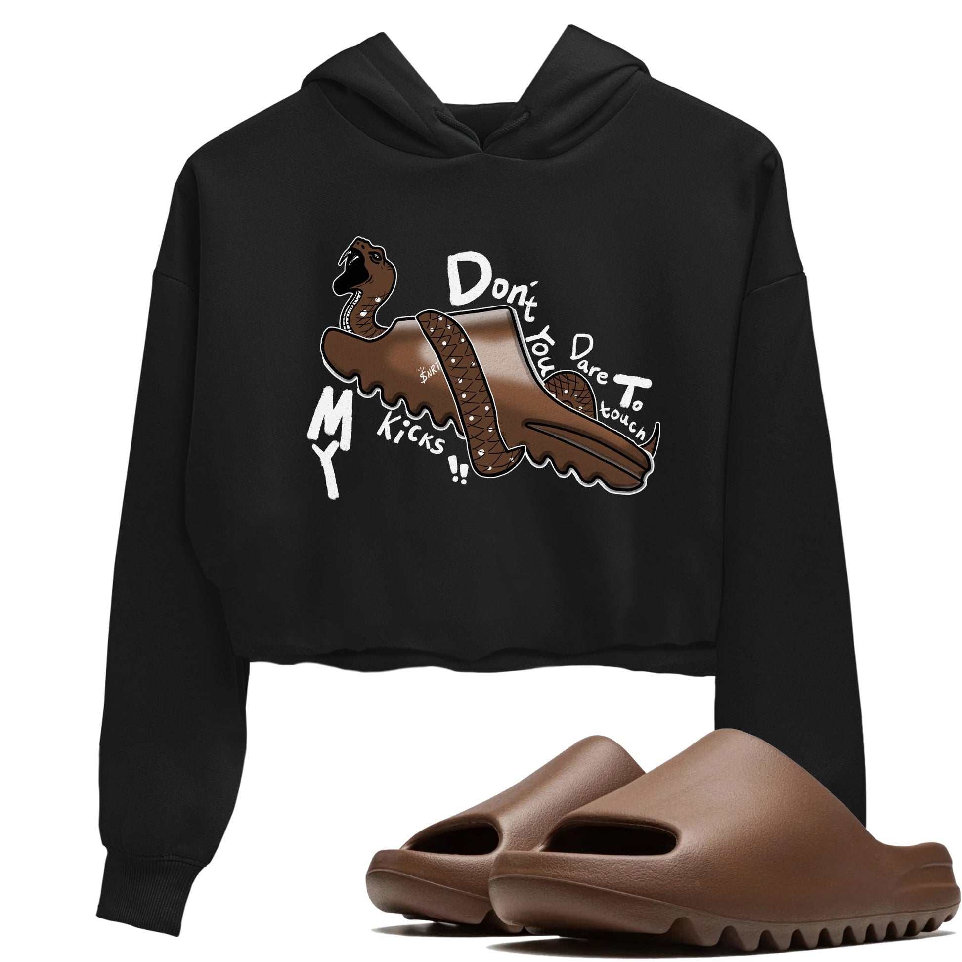 Yeezy Slide Flax shirts to match jordans Don't Touch My Kicks sneaker match tees Yeezy Slide Flax SNRT Sneaker Tees streetwear brand Black 1 crop tee