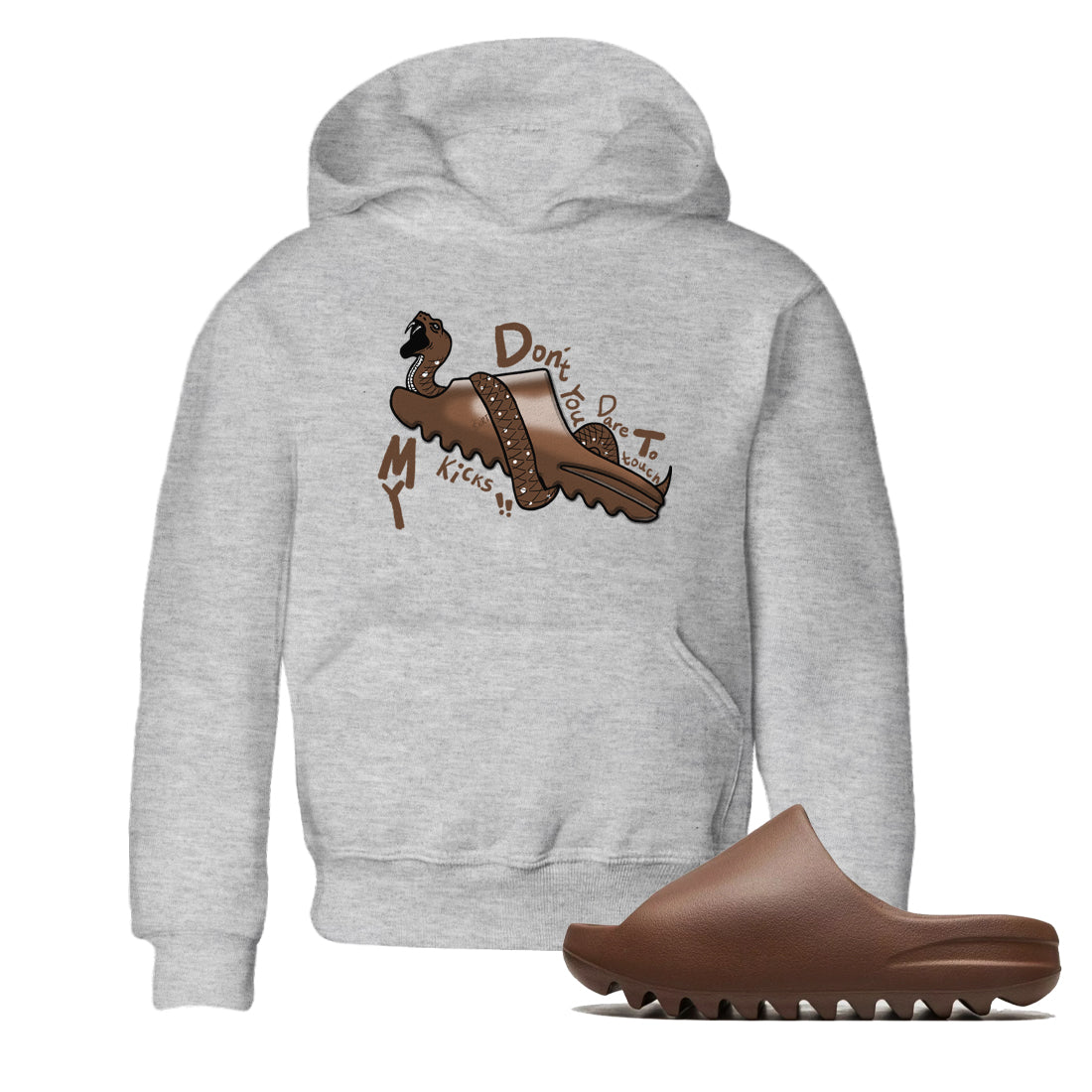 Yeezy Slide Flax shirts to match jordans Don't Touch My Kicks sneaker match tees Yeezy Slide Flax SNRT Sneaker Tees streetwear brand Baby and Youth Heather Grey 1 cotton tee