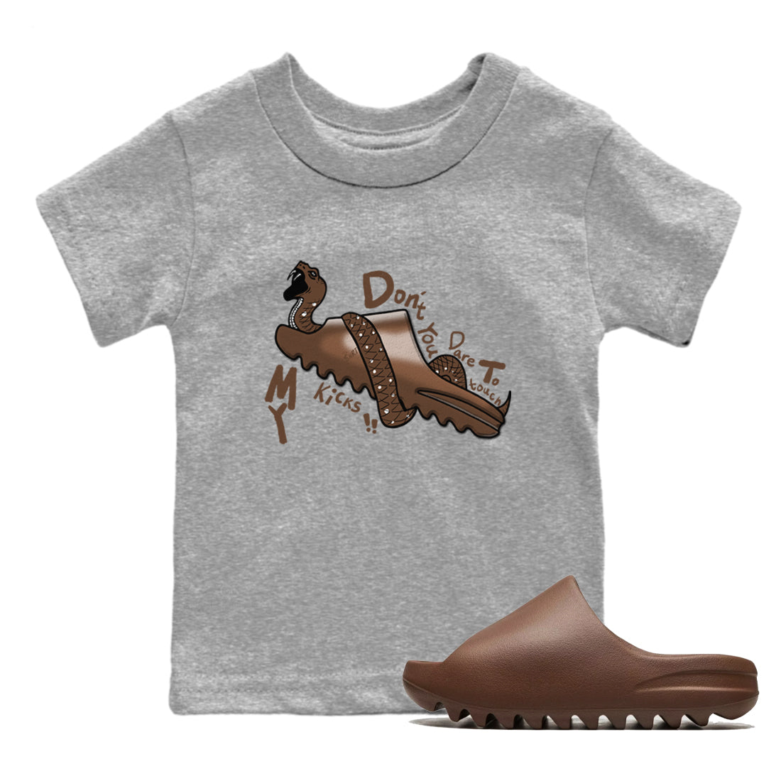 Yeezy Slide Flax shirts to match jordans Don't Touch My Kicks sneaker match tees Yeezy Slide Flax SNRT Sneaker Tees streetwear brand Baby and Youth Heather Grey 1 cotton tee