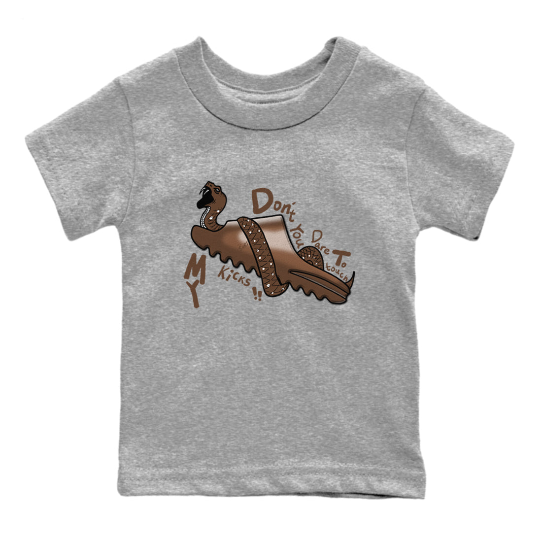 Yeezy Slide Flax shirts to match jordans Don't Touch My Kicks sneaker match tees Yeezy Slide Flax SNRT Sneaker Tees streetwear brand Baby and Youth Heather Grey 2 cotton tee