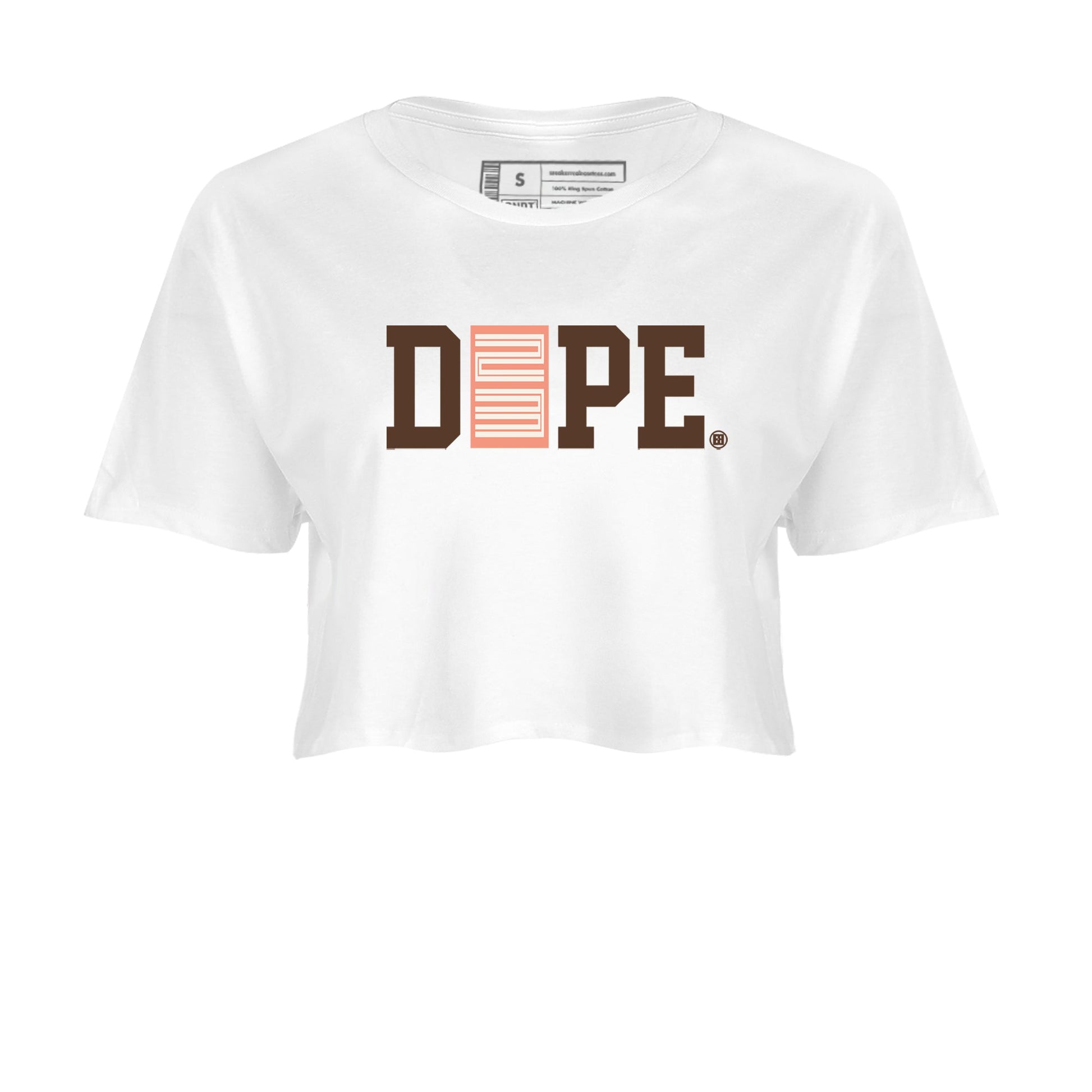 Sneaker match tees – Sneaker Tees To Match Air Jordan 1 Baroque Brown Shoes – Dope 23 Crop T-Shirt White 2