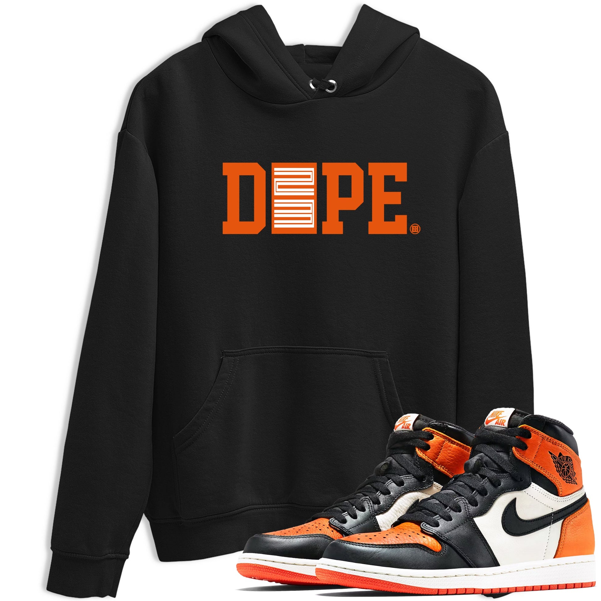 1s Orange Sneaker match tees – Sneaker Tees To Match Jordan 1 Retro Shattered Backboard Shoes – Dope 23 Tee Black 1