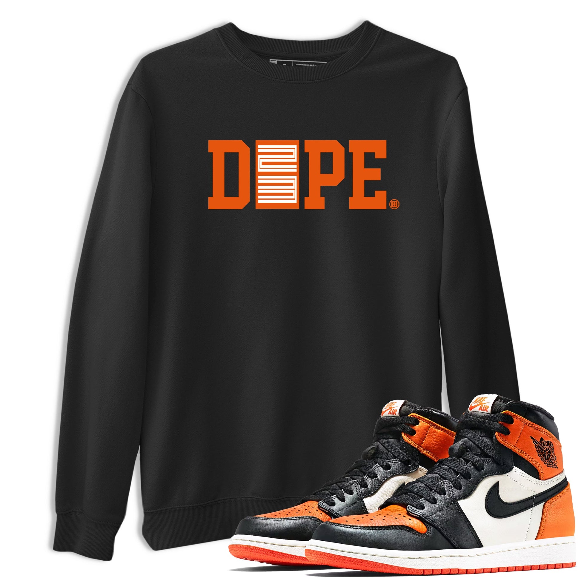 1s Orange Sneaker match tees – Sneaker Tees To Match Jordan 1 Retro Shattered Backboard Shoes – Dope 23 Tee Black 1