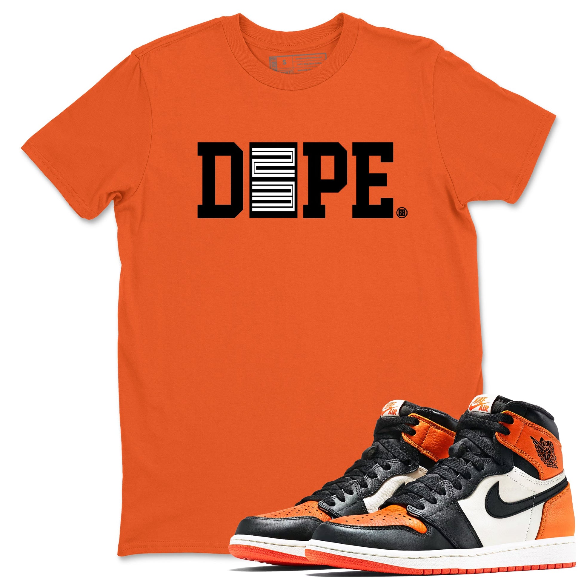 1s Orange Sneaker match tees – Sneaker Tees To Match Jordan 1 Retro Shattered Backboard Shoes – Dope 23 Tee Orange 1