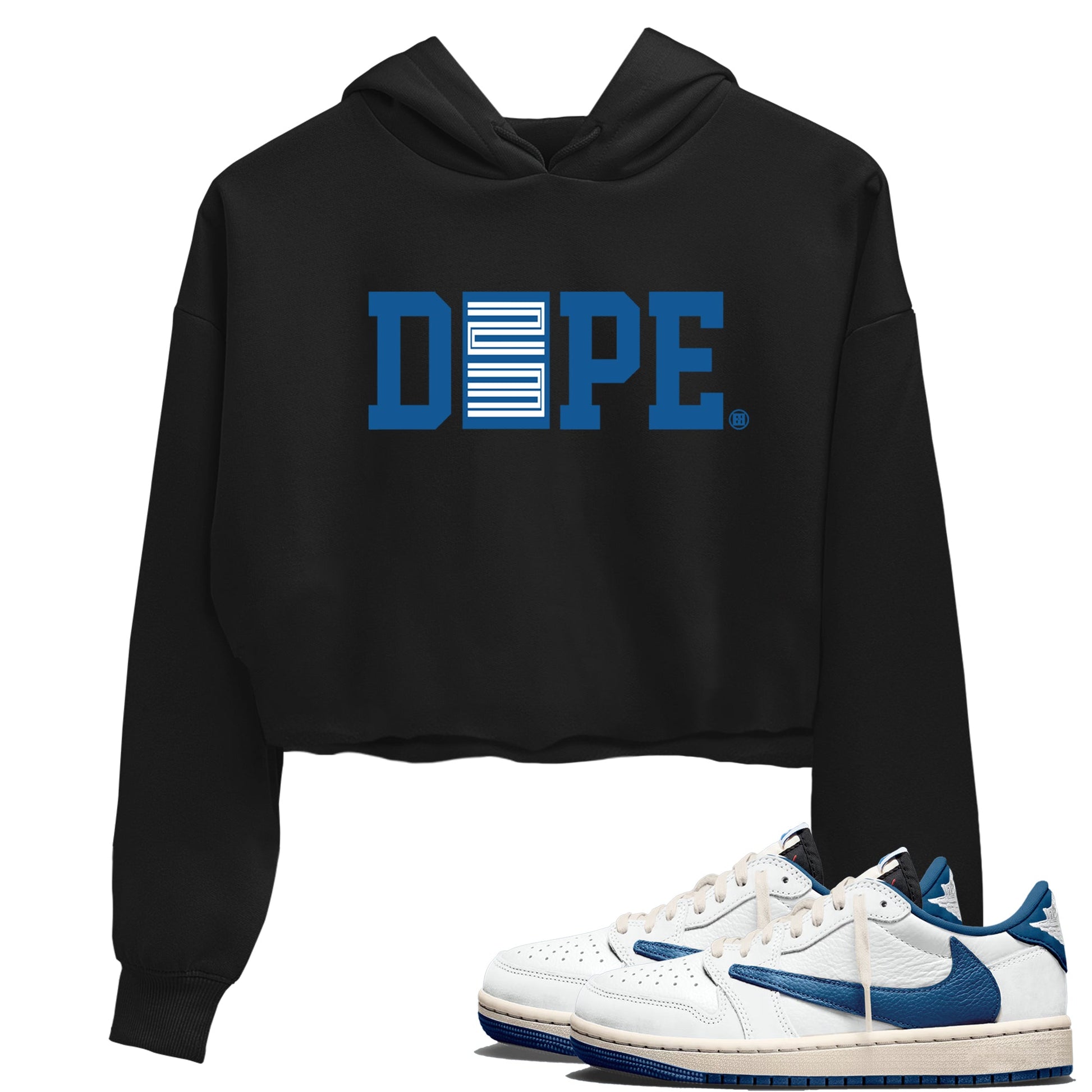 Sneaker match tees – Streetwear Graphic Tees Air Jordan 1 Travis Scott Fragment Sneakers – Dope 23 Graphic Crop T-Shirt Black 1