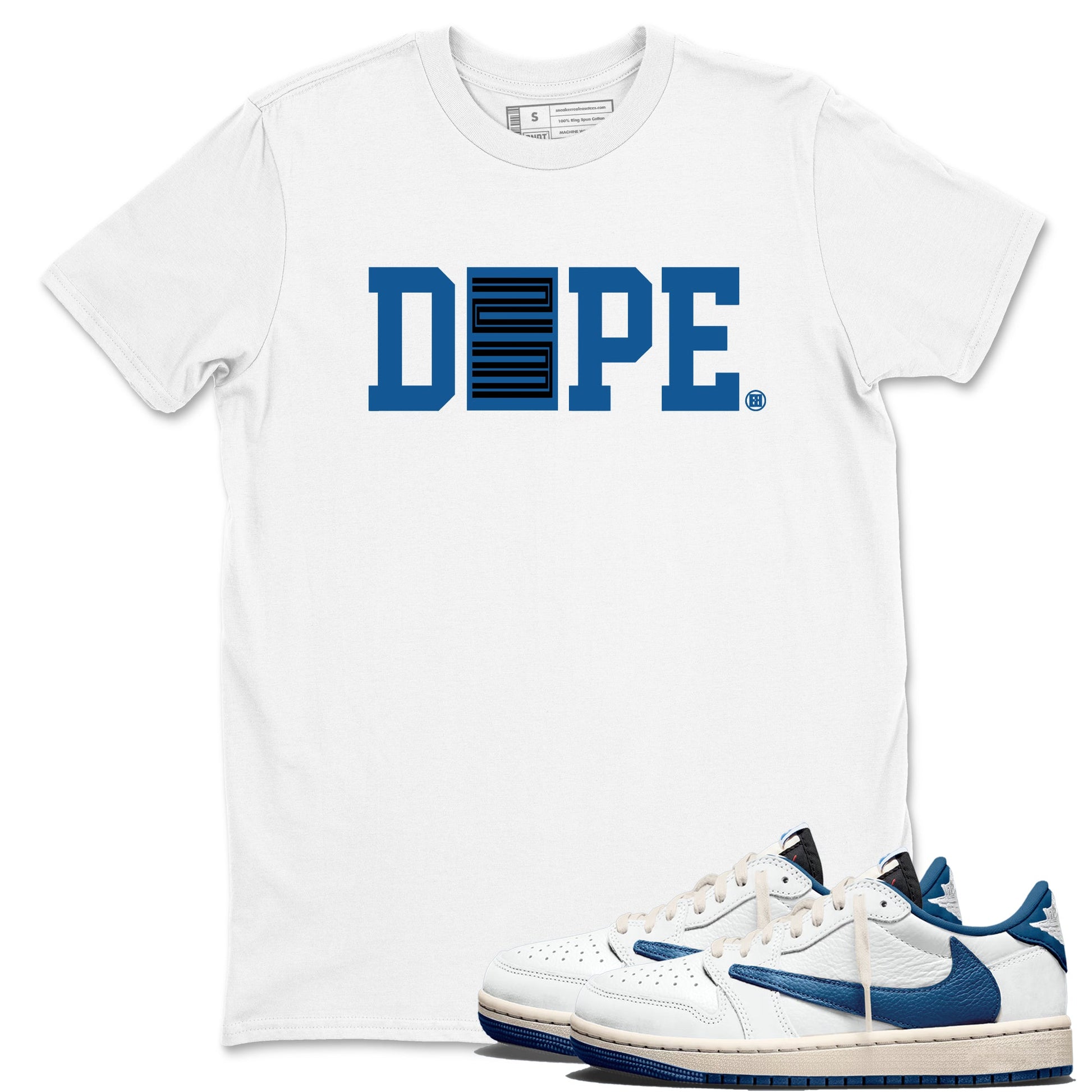 Sneaker match tees – Streetwear Graphic Tees Air Jordan 1 Travis Scott Fragment Sneakers – Dope 23 Graphic Tee White 1