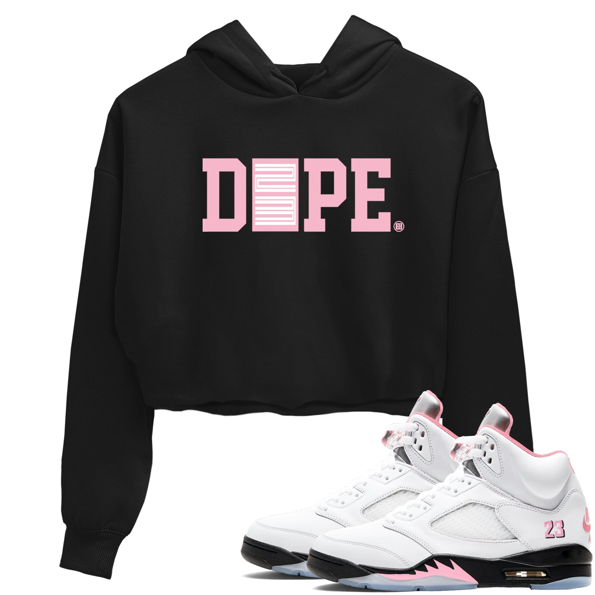 Sneaker match tees – Sneaker Tees To Match Air Jordan 5 35th Anniversary Shoes – Dope 23 Crop T-Shirt Black 1