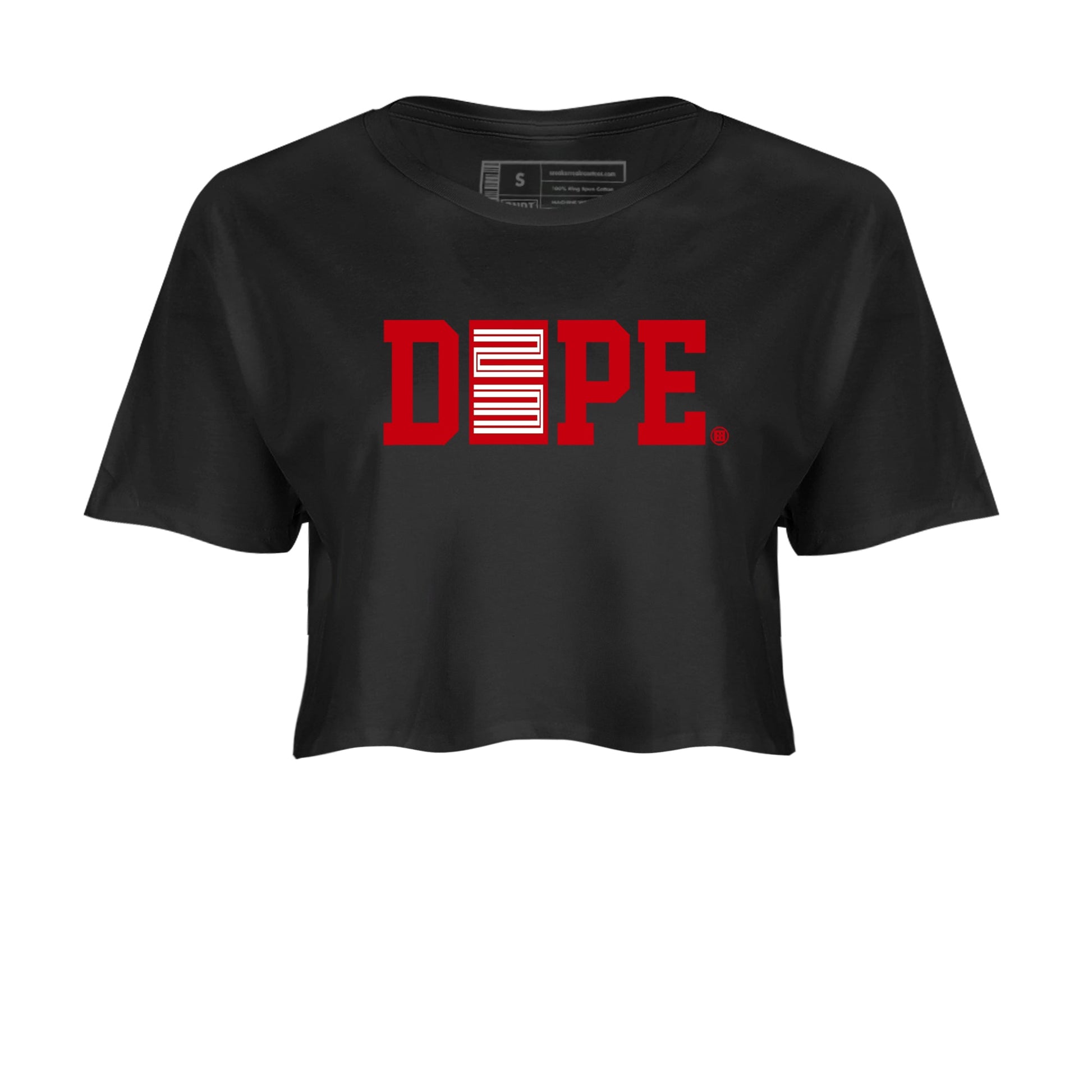 Sneaker match tees – Sneaker Tees To Match Air Jordan 5 Fire Red Shoes – Dope 23 Crop T-Shirt Black 2
