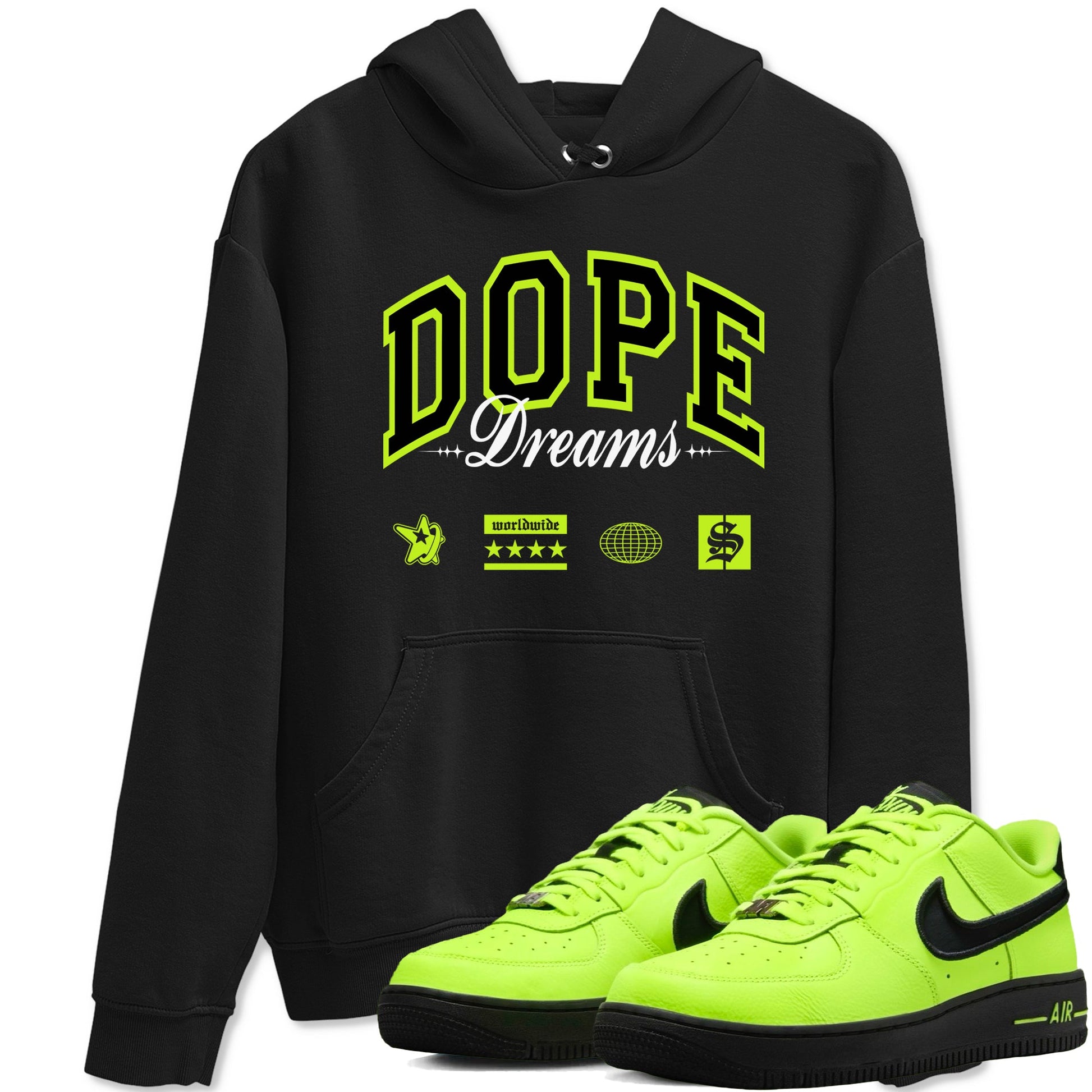 AF1 Volt shirts to match jordans Dope Dreams sneaker match tees Air Force 1 Volt match shoes to clothes SNRT Sneaker Tees unisex cotton Black 1 shirts
