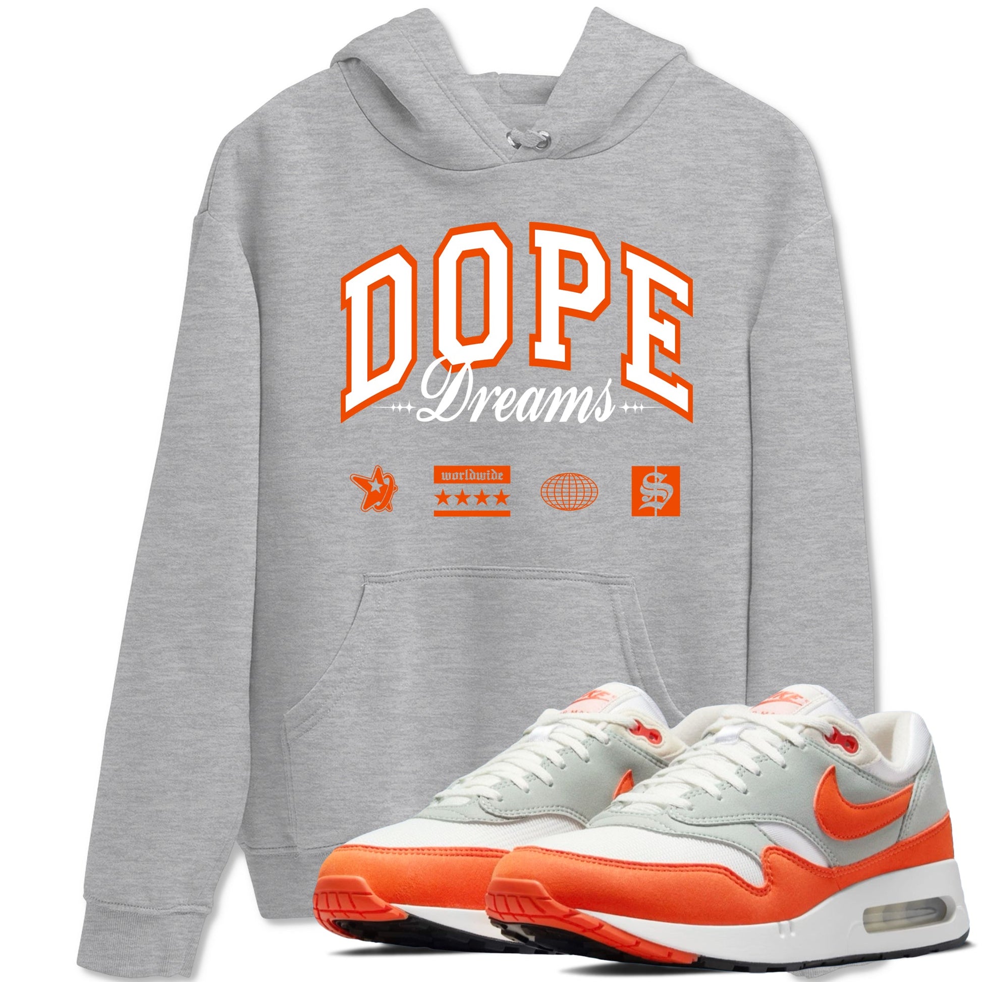 Air Max 1 OG '86 'Summit White and Cosmic Clay shirts to match jordans Dope Dreams sneaker match tees Air Max 1 Cosmic Clay match shoes to clothes SNRT Sneaker Tees unisex cotton Heather Grey 1 shirts