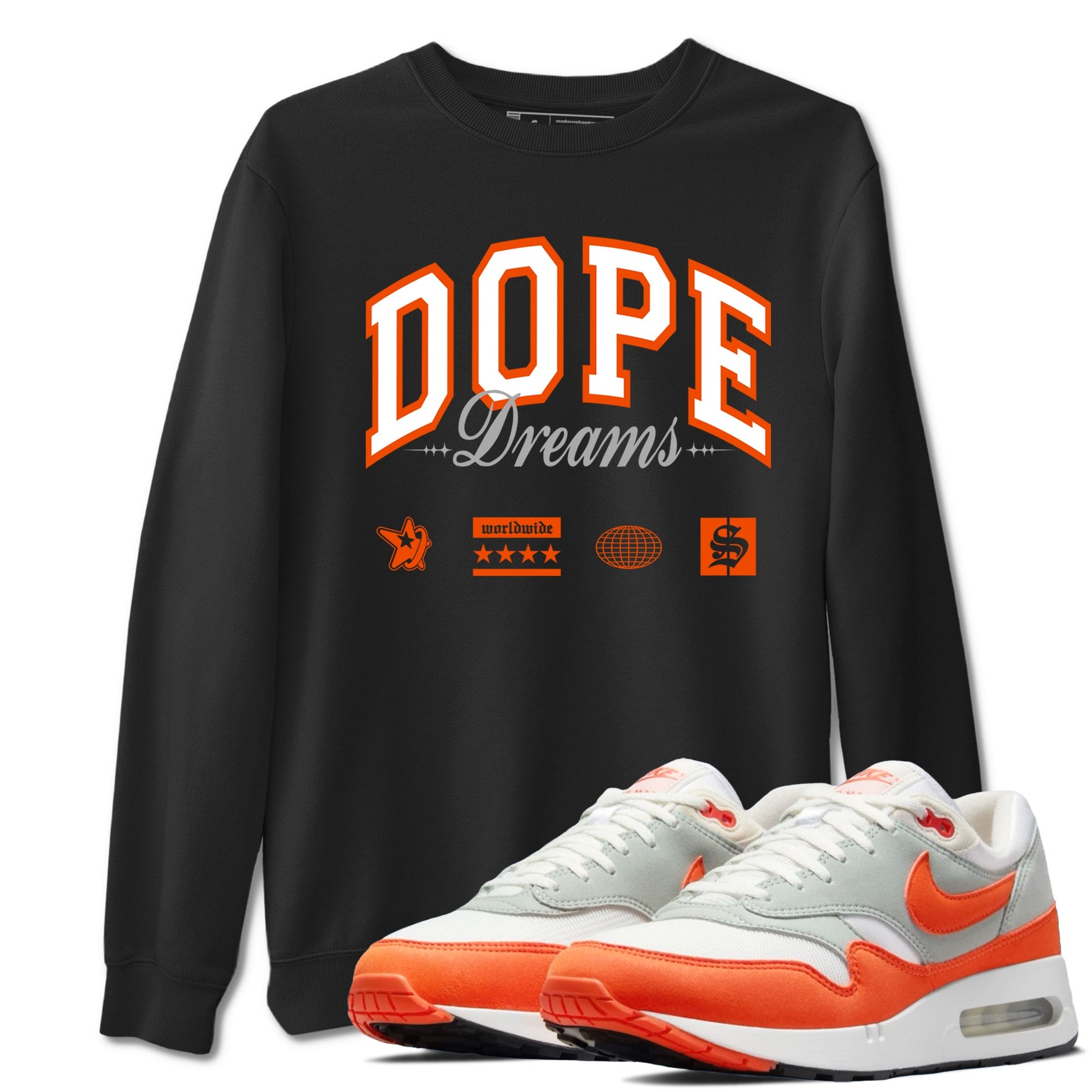 Air Max 1 OG '86 'Summit White and Cosmic Clay shirts to match jordans Dope Dreams sneaker match tees Air Max 1 Cosmic Clay match shoes to clothes SNRT Sneaker Tees unisex cotton Black 1 shirts