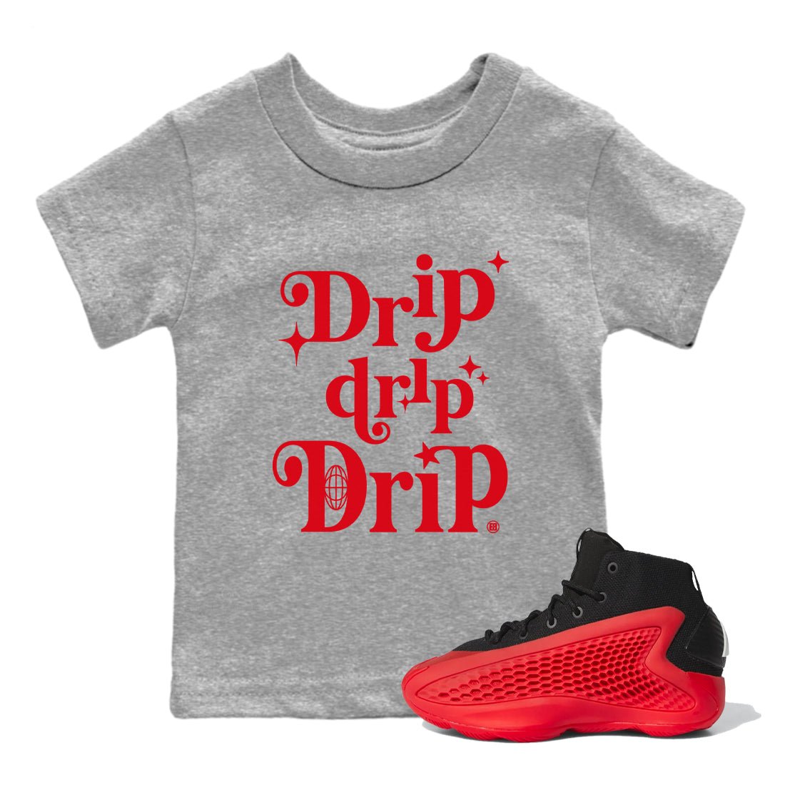 AE 1 Bred shirts to match jordans Drip Drip Drip sneaker match tees AE 1 Bred match shoes to clothes SNRT Sneaker Tees Youth Baby Heather Grey 1 tee