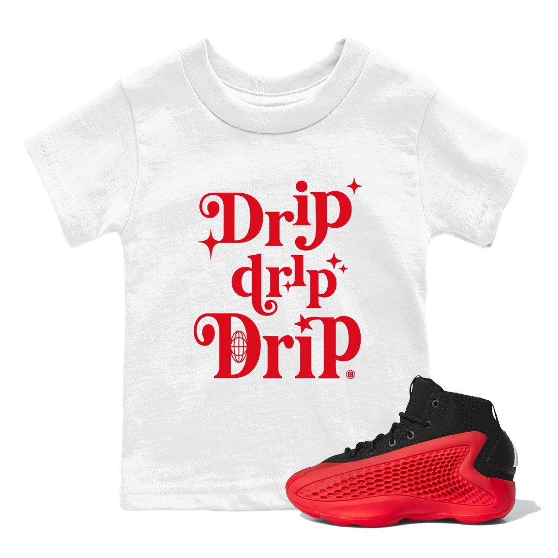 AE 1 Bred shirts to match jordans Drip Drip Drip sneaker match tees AE 1 Bred match shoes to clothes SNRT Sneaker Tees Youth Baby White 1 tee