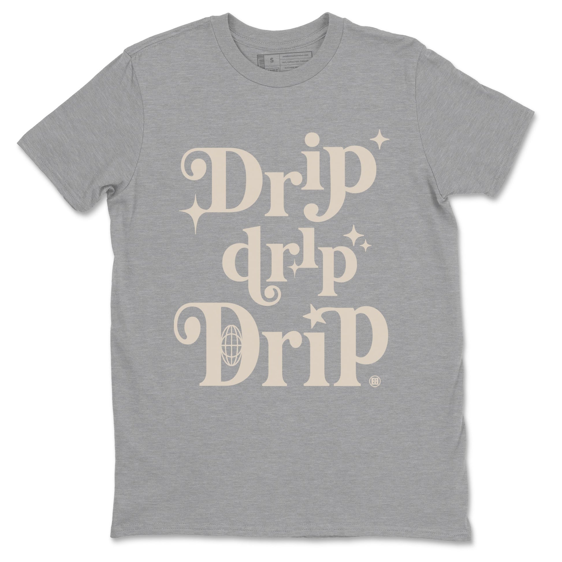 4s A Ma Maniere x Fossil Stone shirts to match jordans Drip Drip Drip sneaker match tees Air Jordan 4 A Ma Maniere x Fossil Stone match shoes to clothes SNRT Sneaker Tees unisex cotton Heather Grey 2 shirts