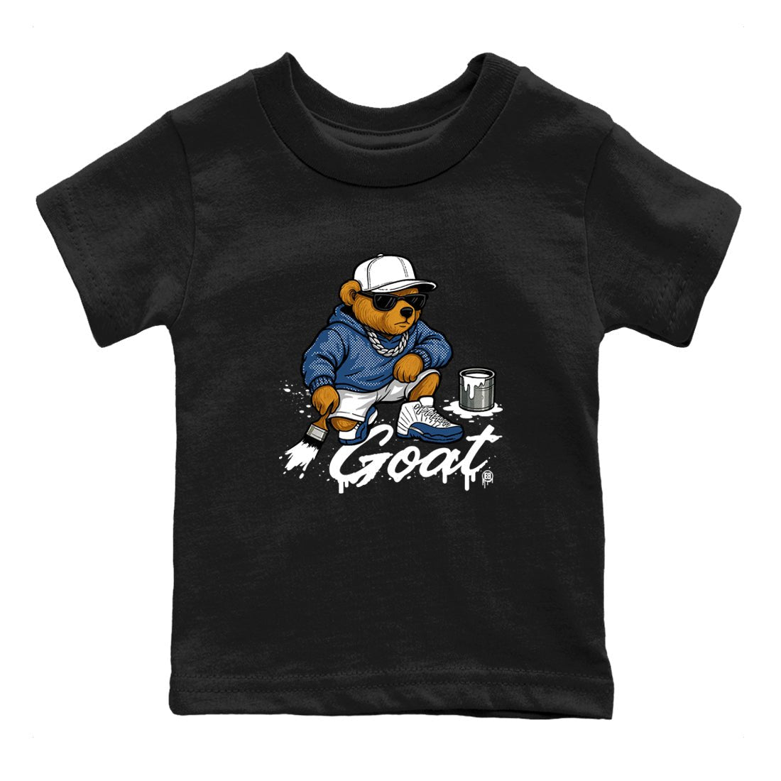 Sneaker match tees – Sneaker Tees To Match Air Jordan 12 French Blue Shoes – Drip the GOAT Kids T-Shirt Black 2