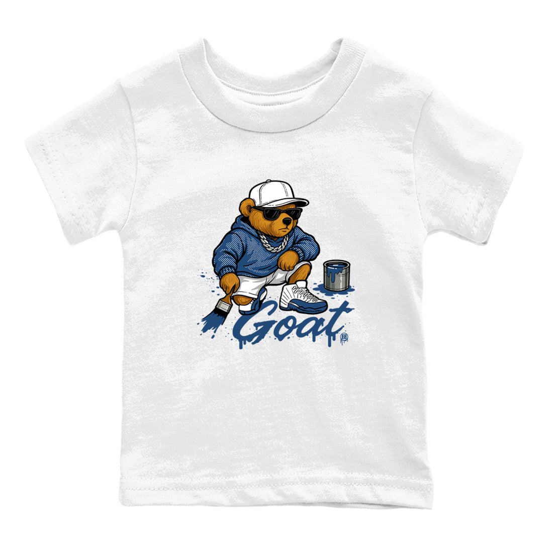 Sneaker match tees – Sneaker Tees To Match Air Jordan 12 French Blue Shoes – Drip the GOAT Kids T-Shirt White 2