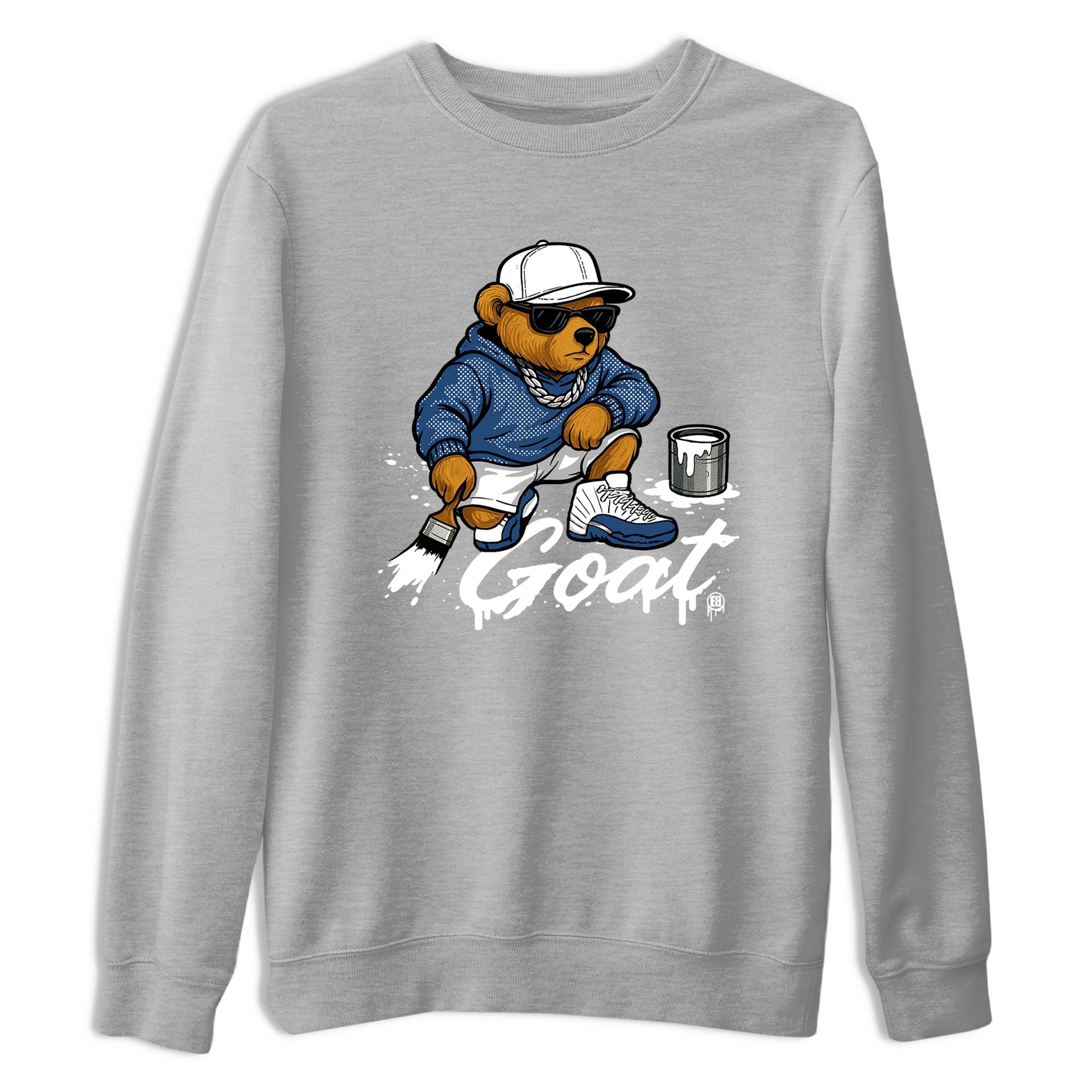 Sneaker match tees – Sneaker Tees To Match Air Jordan 12 French Blue Shoes – Drip the GOAT Tee Heather Grey 2