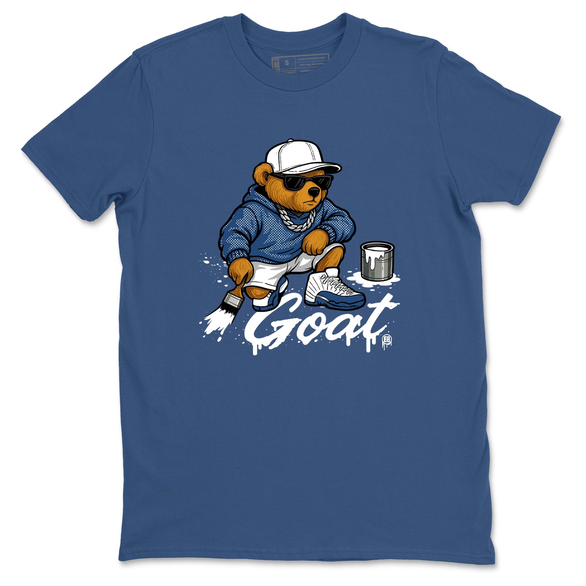 Sneaker match tees – Sneaker Tees To Match Air Jordan 12 French Blue Shoes – Drip the GOAT Tee Denim Blue 2